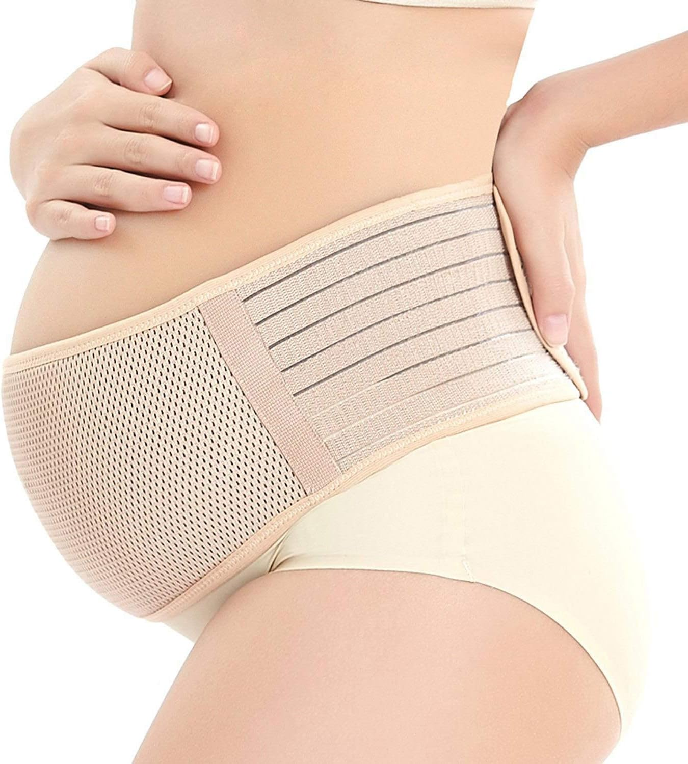 Maternity Support Belt Breathable Pregnancy Belly Band Abdominal Binder Adjustable Back/Pelvic Support- L