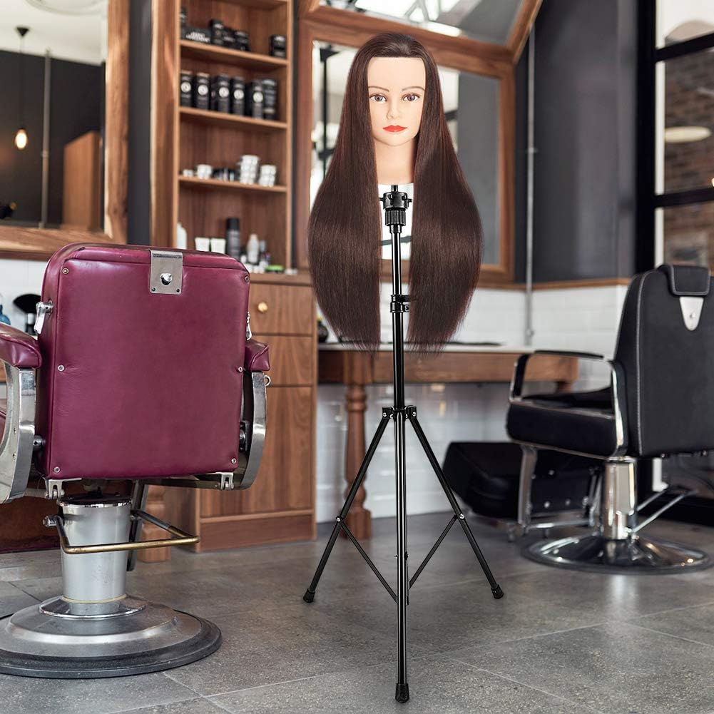 Wig Stand Tripod, Adjustable Foldable Mannequin Head Stand Heavy Duty Head Tripod Holder for Hair Salon Cosmetogy Hairdressing Training Practice image number 5