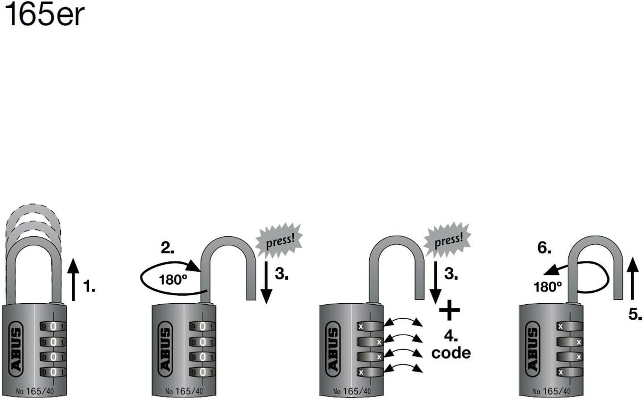 ABUS Combination Lock 165/40 - Brass Padlock - with Individually Adjustable Number Code - Suitcase Lock/Locker Lock - ABUS Security Level 4