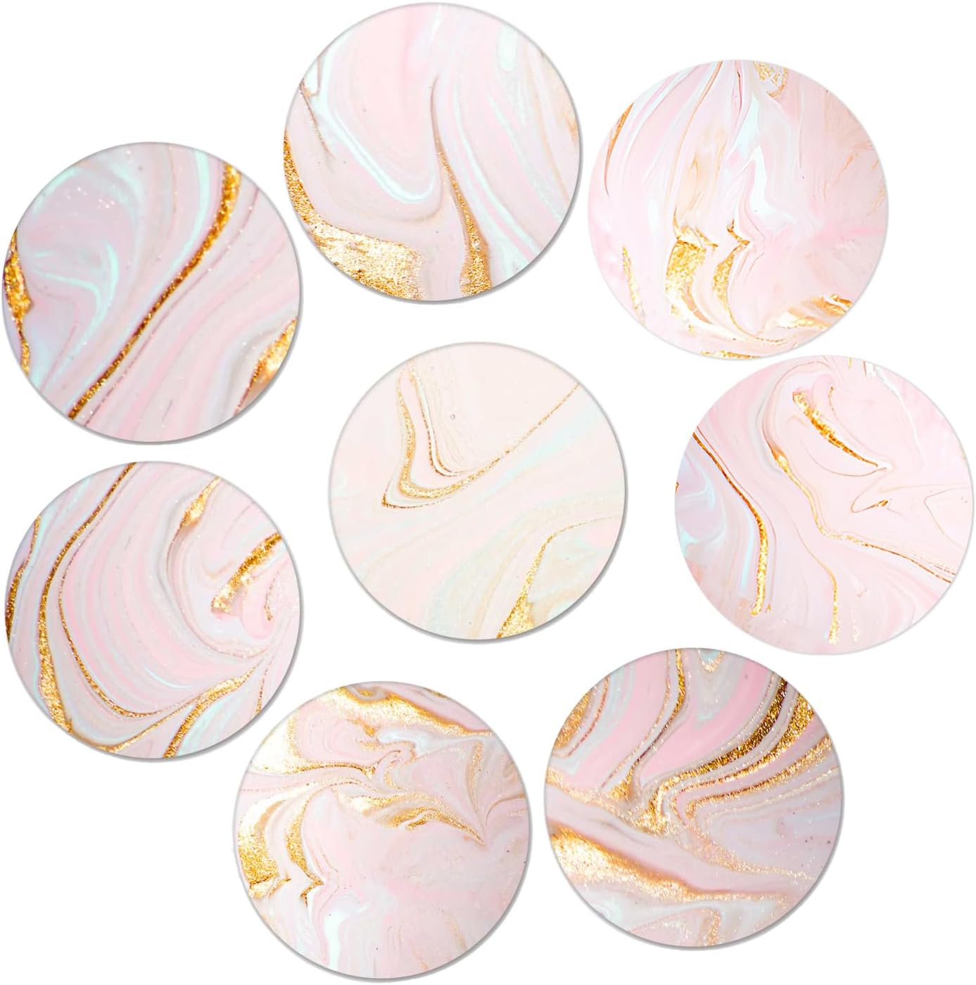 6Pcs Drink Coasters Set- Coasters for Coffee Tables, Bars, Apartments - Perfect for Mugs, Glasses, Cups, and Beer、 (Gold Hot Stamping) - Gold Hot Stamping image number 2