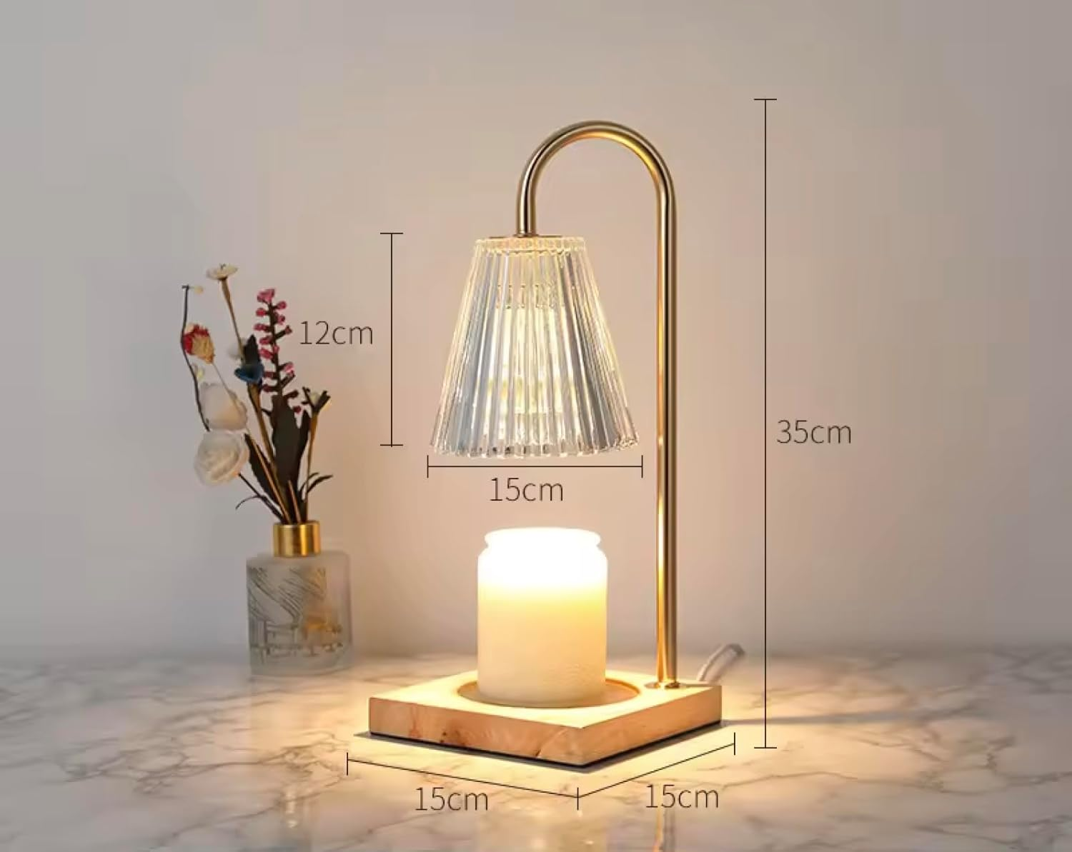 NEST FIT | Candle Light Lamp | Electric Candle Warmer Lamp for Wax Melts | Dimmable Vintage Home D&eacute;cor Light with 2 Wax Warmer Bulbs | Aesthetic Candle Warmer Lamp | Perfect Home D&eacute;cor Gift image number 5