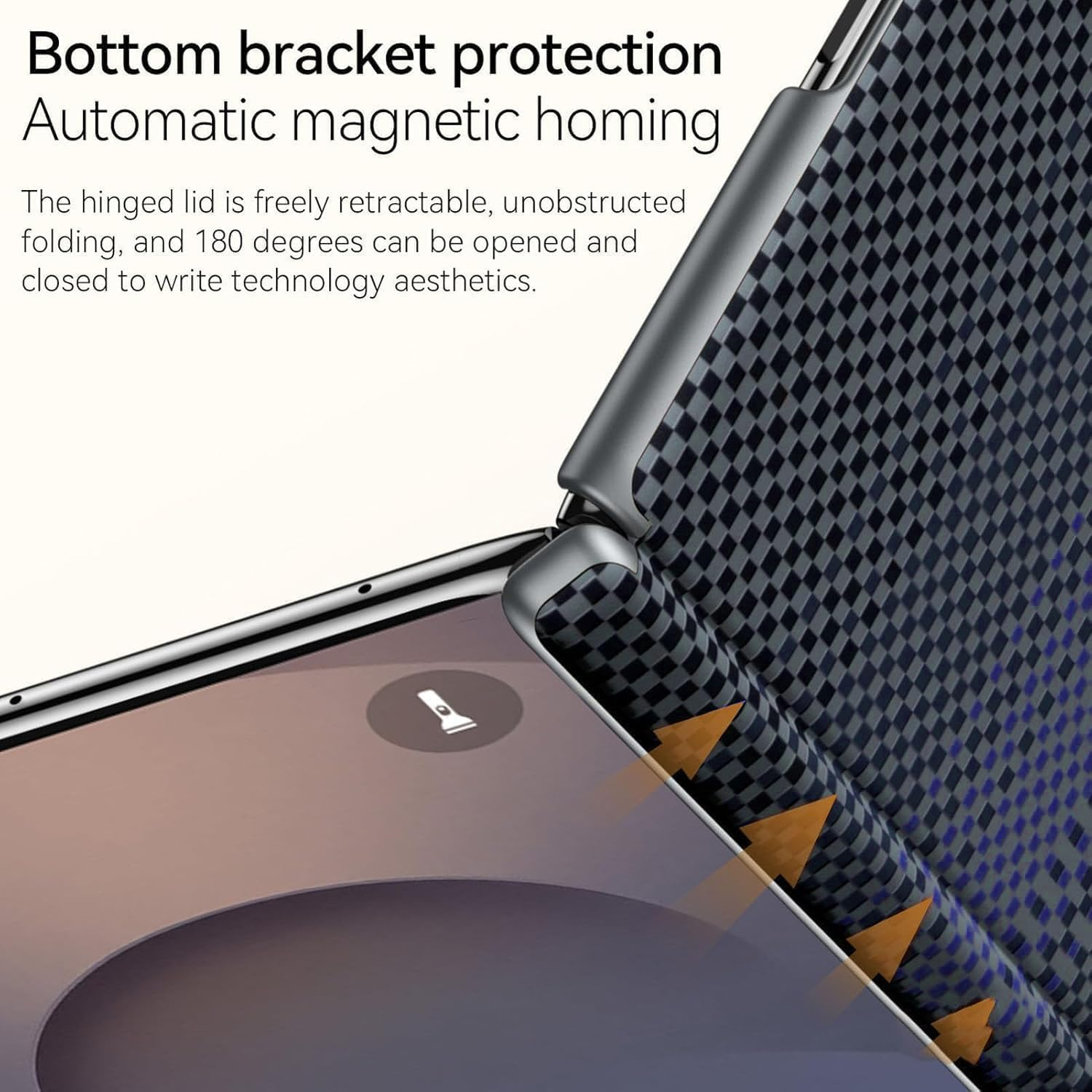 Case for Galaxy Z Fold 7: Slim Light Magnetic Case Less Touch Feeling for Businessmen - Carbon Fiber Texture Hard PC Cover with Camera Protection Phone Cover without Front Cover (Blue) - Brown image number 6
