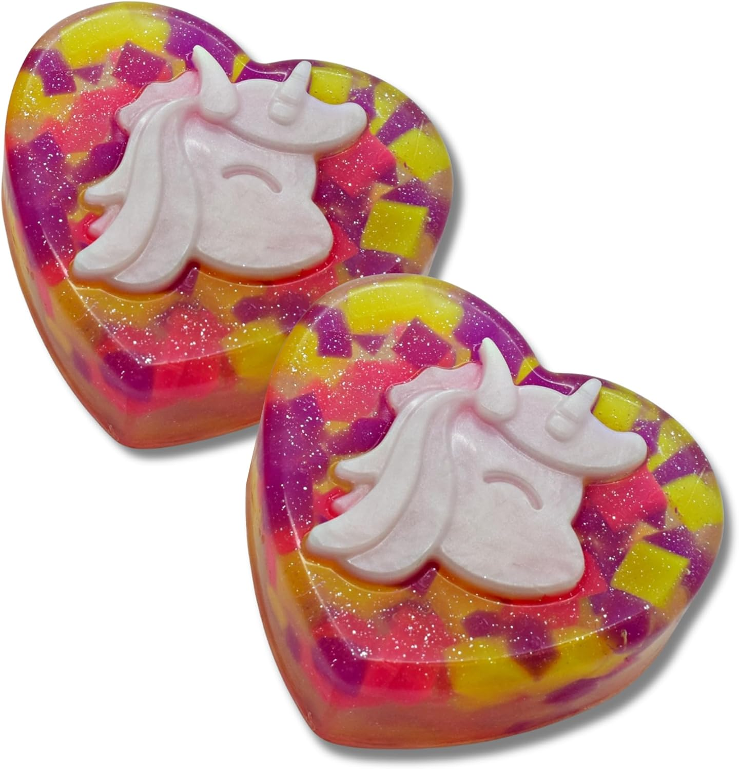 Unicorn Heart Soap Bars - Very Cherry Scent - Handmade Birthday Gifts Vegan Friendly Girls Skin Care (2)