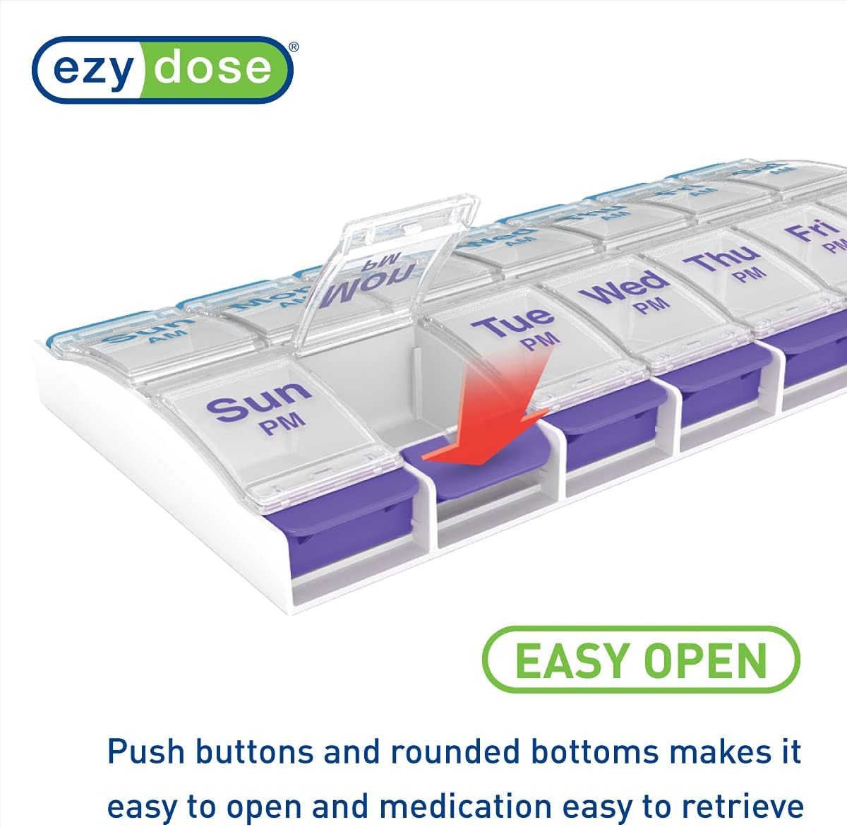 Ezy Dose AM/PM Push Button Pill Planner (XL)
