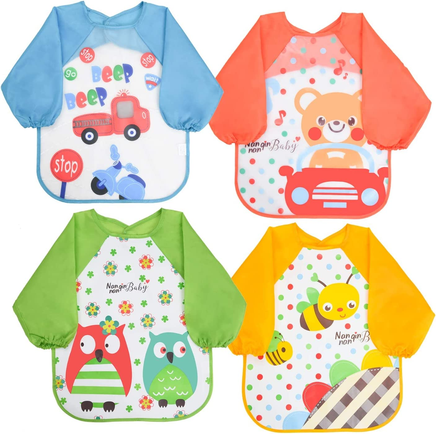 Vicloon Baby Bibs with Sleeves, Waterproof Bib with Sleeves, Long EVA Fabric, Water-Repellent Unisex Waterproof Bib for Babies from 6 Months to 3 Years image number 1