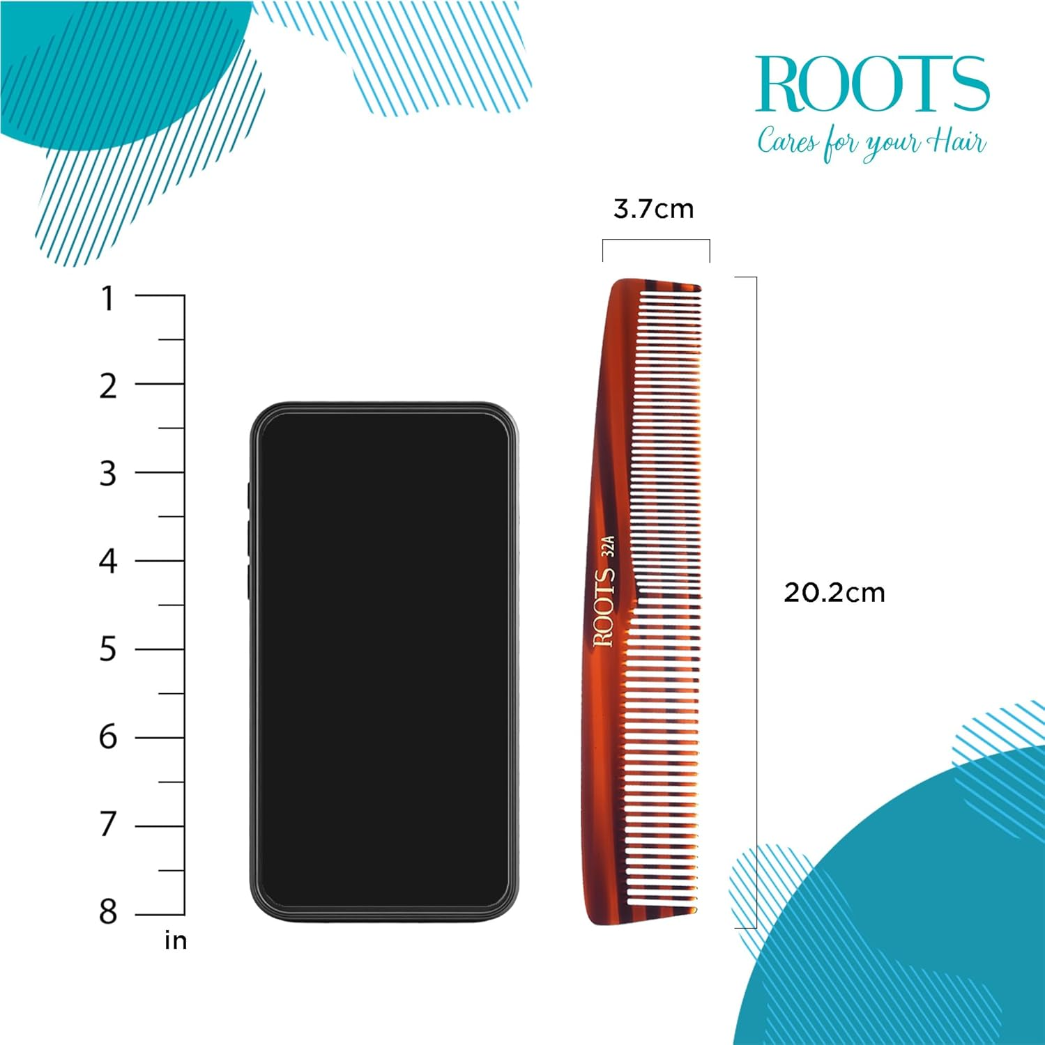 Roots - Brown Combs for Hair - Dressing Comb - Wide & Thin Tooth Comb - Comb for Wome image number 1
