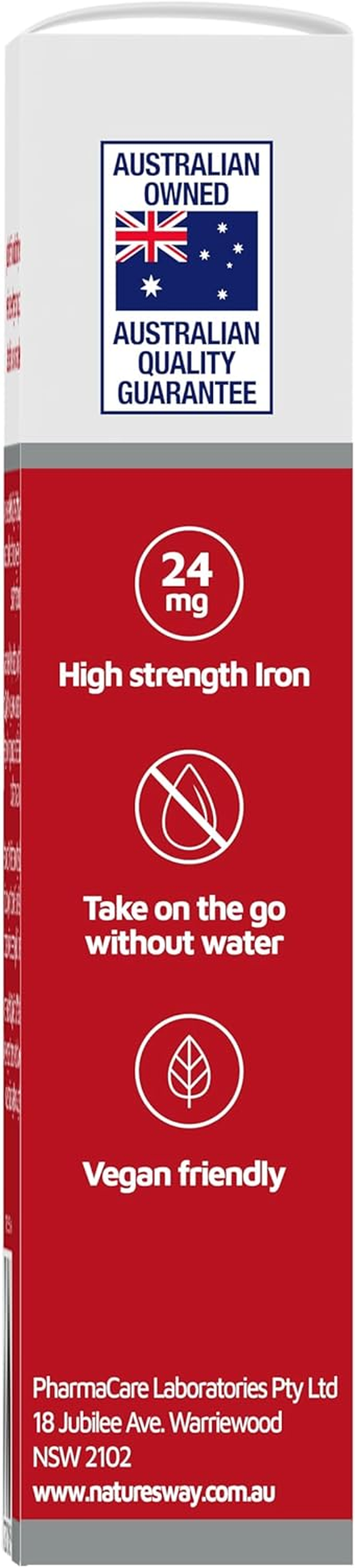 Nature'S Way Iron 24Mg Quick Melt 30 Tablets image number 1