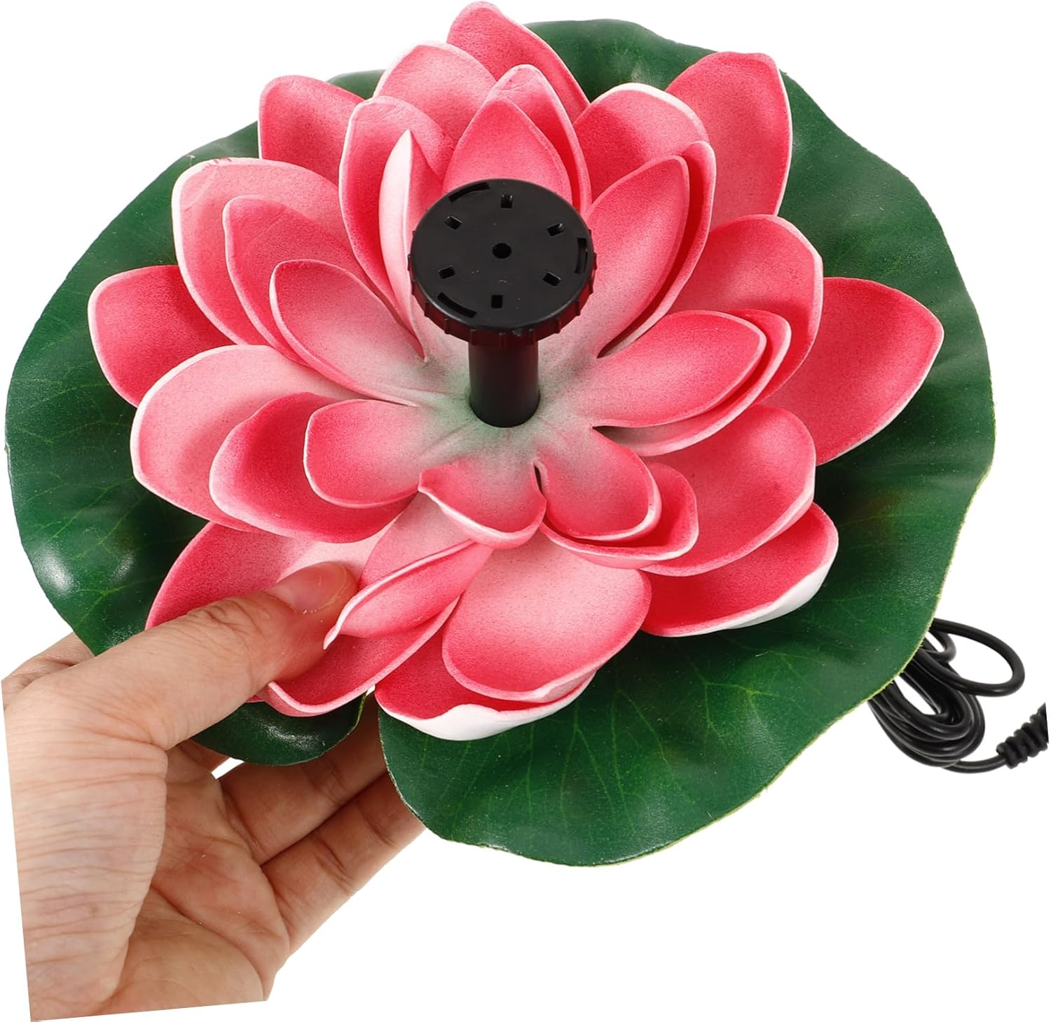 Ibasenice Lotus-Style Solar Fountain Pump Floating Decor for Outdoor Garden Water Features Energy-Saving Landscape Water Pool Accessory Cherry Red Flower Design Operation image number 4