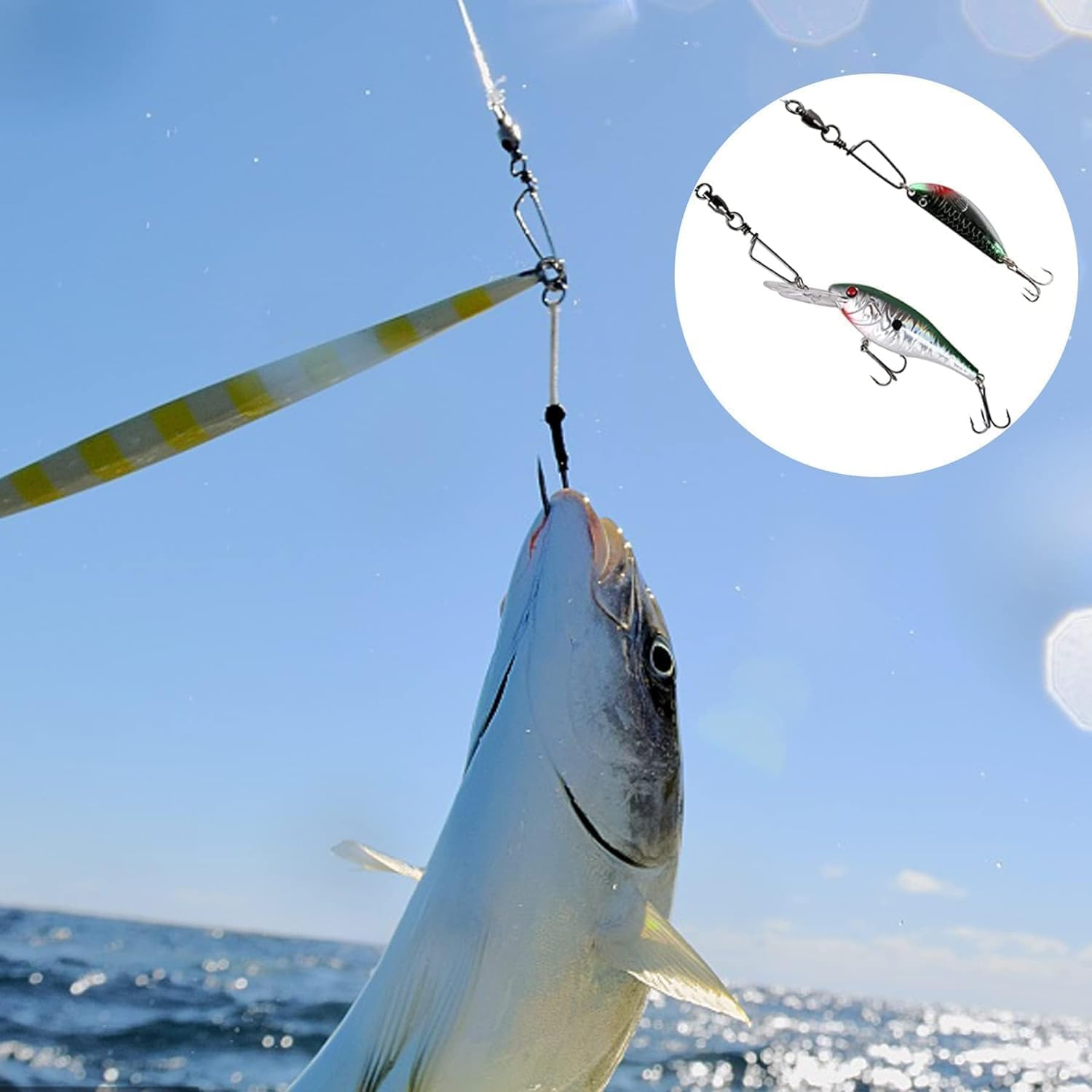 THJOPOKEEL 50Pcs Fishing Swivels Snaps 2# 4# 6# 8# 10# Ball Bearing Swivel Copper Stainless Steel Alloy Snap Swivel Fishing Swivels Snaps Lure T Shaped Swivel Line Connector image number 4