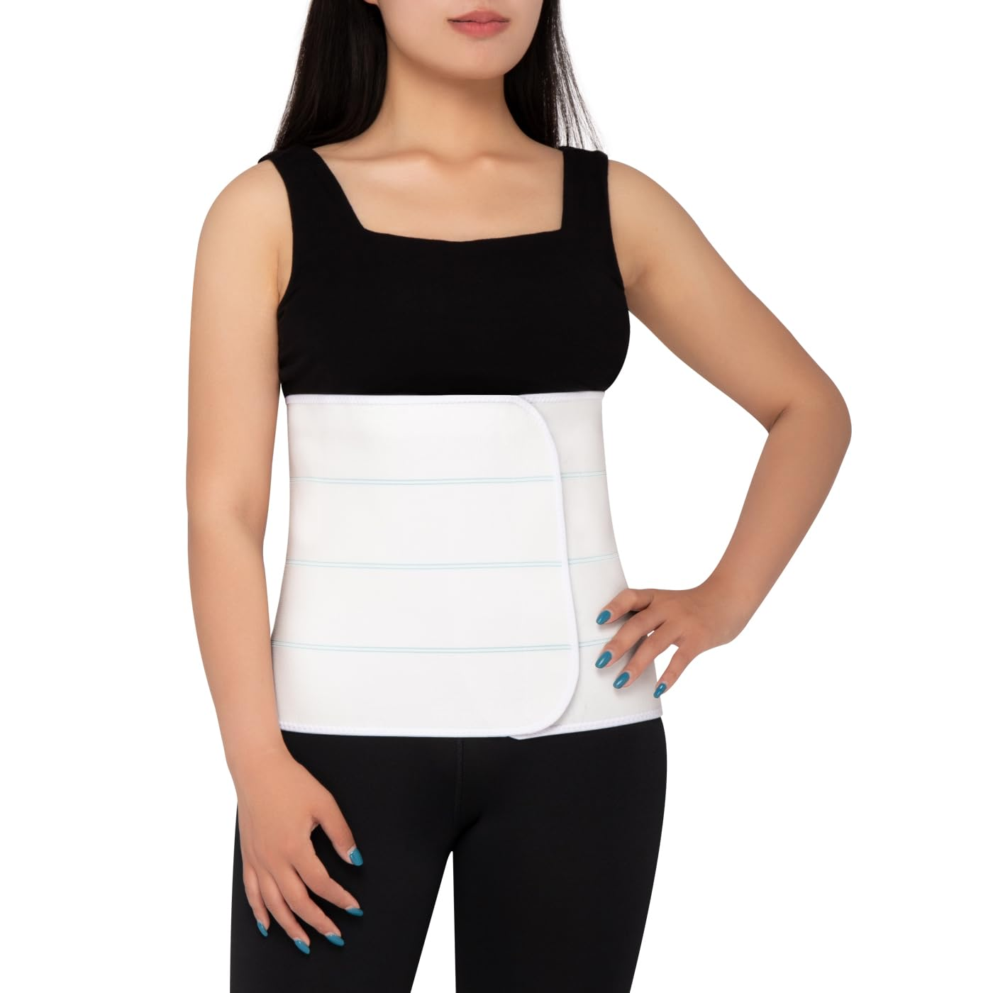 S Abdominal Binder Post Surgery for Men and Women, 12" High Postpartum Tummy Tuck Belt Provides Bariatric Stomach Compression, High Elasticity, Breathable - (30" - 45") 4 Panel image number 2