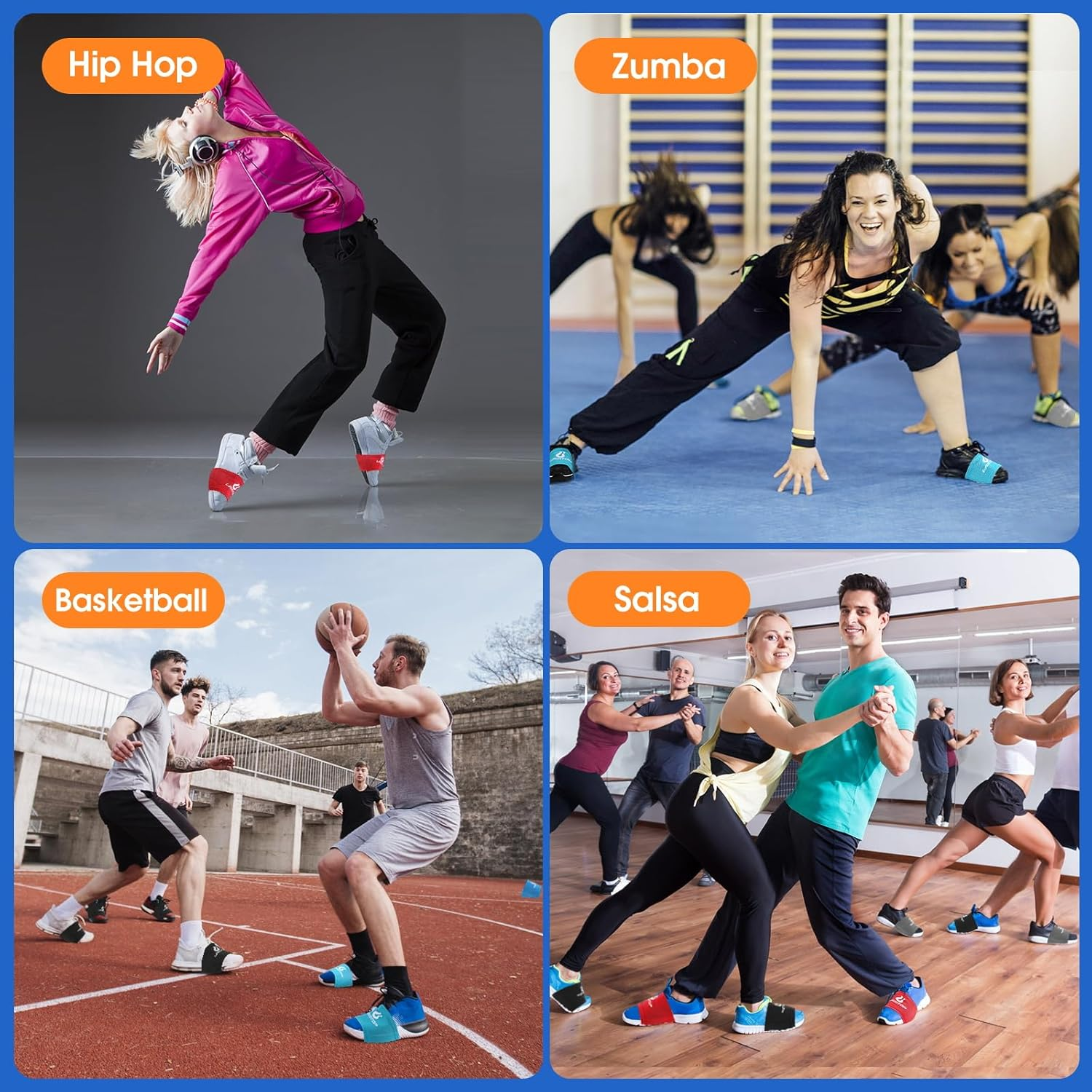 6 Pairs Dance Shoe Socks on Smooth Floors over Sneakers,Shoe Cover Dancing Shoe Sliders Dancers Turning Socks Protect Knees image number 2