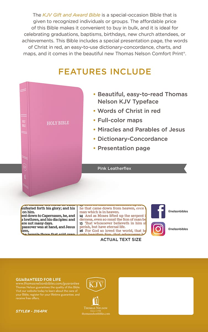 KJV, Gift and Award Bible, Red Letter Edition [Pink]: Holy Bible, King James Version image number 6