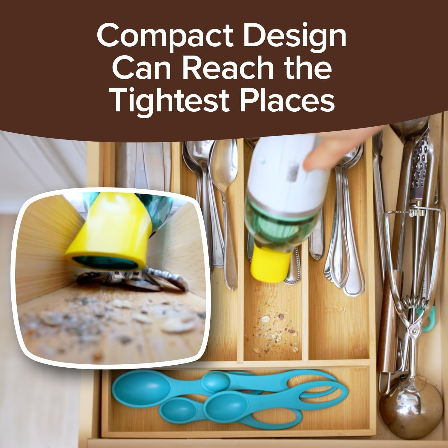 Duck Compact Cordless Vacuum by Horsepower, Ultra-Powerful, Strong Suction, AS-SEEN-ON-TV, Easy to Store, Rechargeable. Home, Auto, Pet Hair, Fits in Tiny Crevices, Includes Hose, Crevice Tool & Brush image number 3