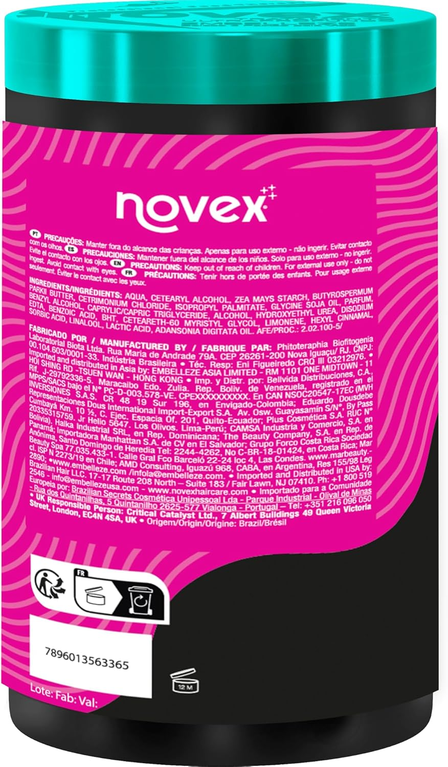 Novex Mystic Black Deep Hair Mask 1Kg Jar 1L Unisex Adult Curly Hair Conditioner image number 3