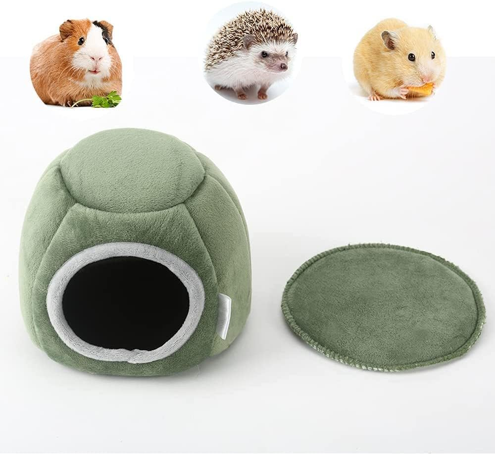 MJ - Hamster Bed Washable Guinea Pig Cage Accessories Small Animal Bed Hideout for Guinea Pig, Hedgehog, Hamster, Sugar Glider (Green) image number 1