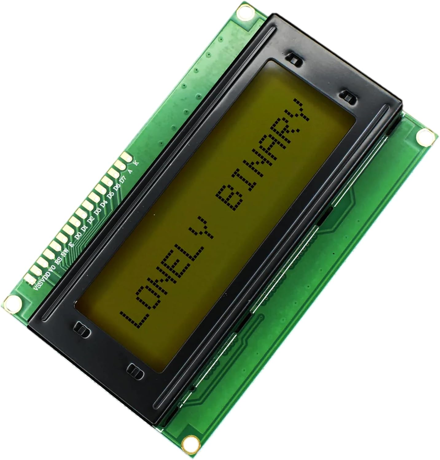 20X4 2004 LCD Black on Green Display HD44780 Module with I2C Backpack for Arduino, ESP32 and Raspberry PI PICO Projects (Green)