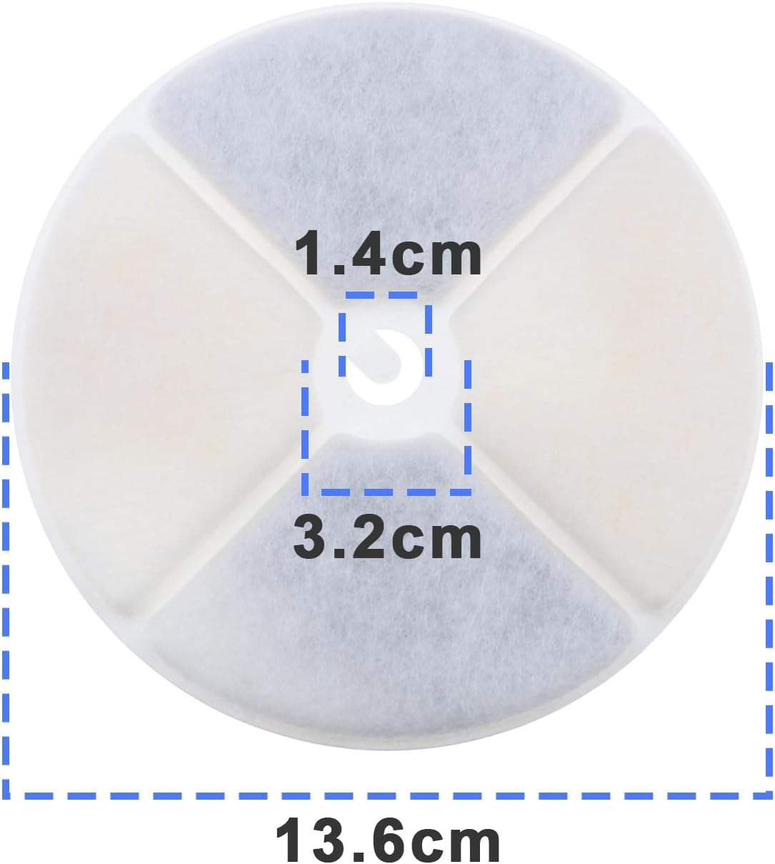 5PCS Pet Water Fountain Filters Compatible with 1.85L Pet Drinking Fountains Cat Water Dispenser Filters with Resin and Activated Carbon Pet Fountain Accessories image number 2