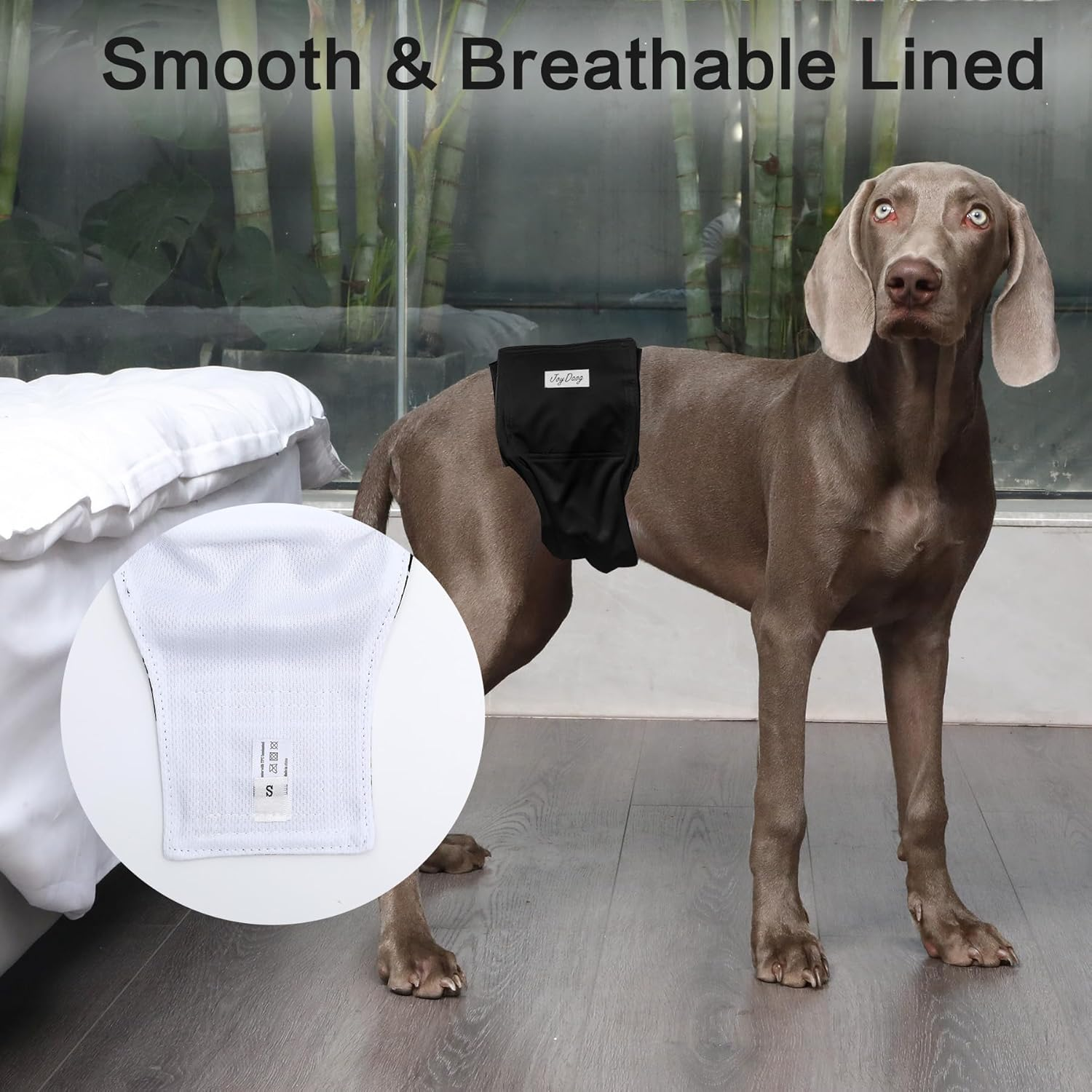 Joydaog Reusable Belly Bands for Dogs,5 Pack Premium Washable Dog Diapers Male Puppy Nappies Wrap,S image number 1