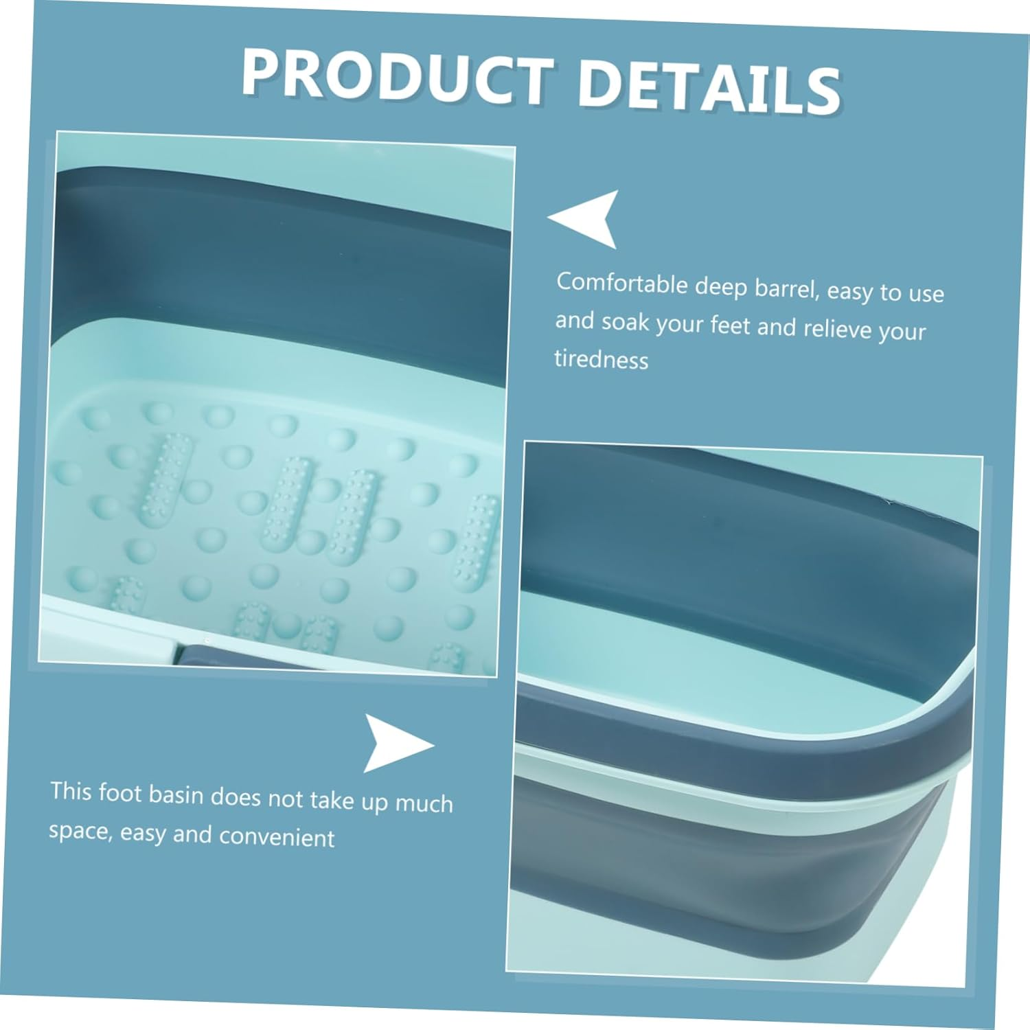 VINTORKY Portable Boys and Girls Foot Massager Spa Bath Basin Spar Bath Massager image number 2