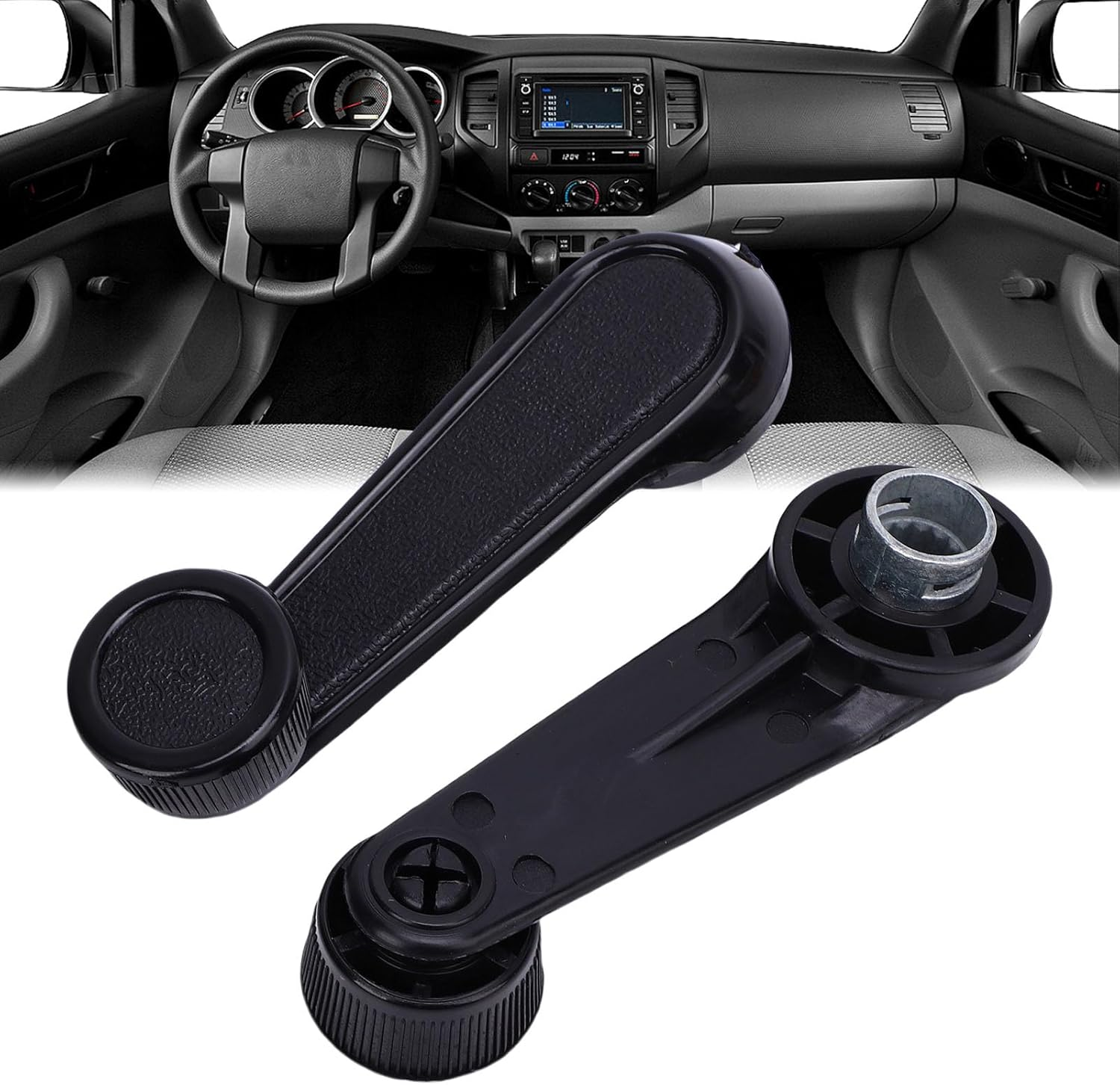 Interior Window Crank Handle, 6926004020B0 Car Window Winder Crank Door Handle Manual Regulator Replacement for ; for Tacoma (Black) - Black image number 5