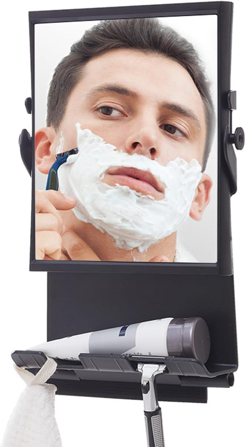 Water-Resistant Shower Fogless Mirror for Men - Double-Sided Magnification, Suction Cup Installation, Bathroom and Vanity Essential, Plastic, No-Drill Solution image number 5