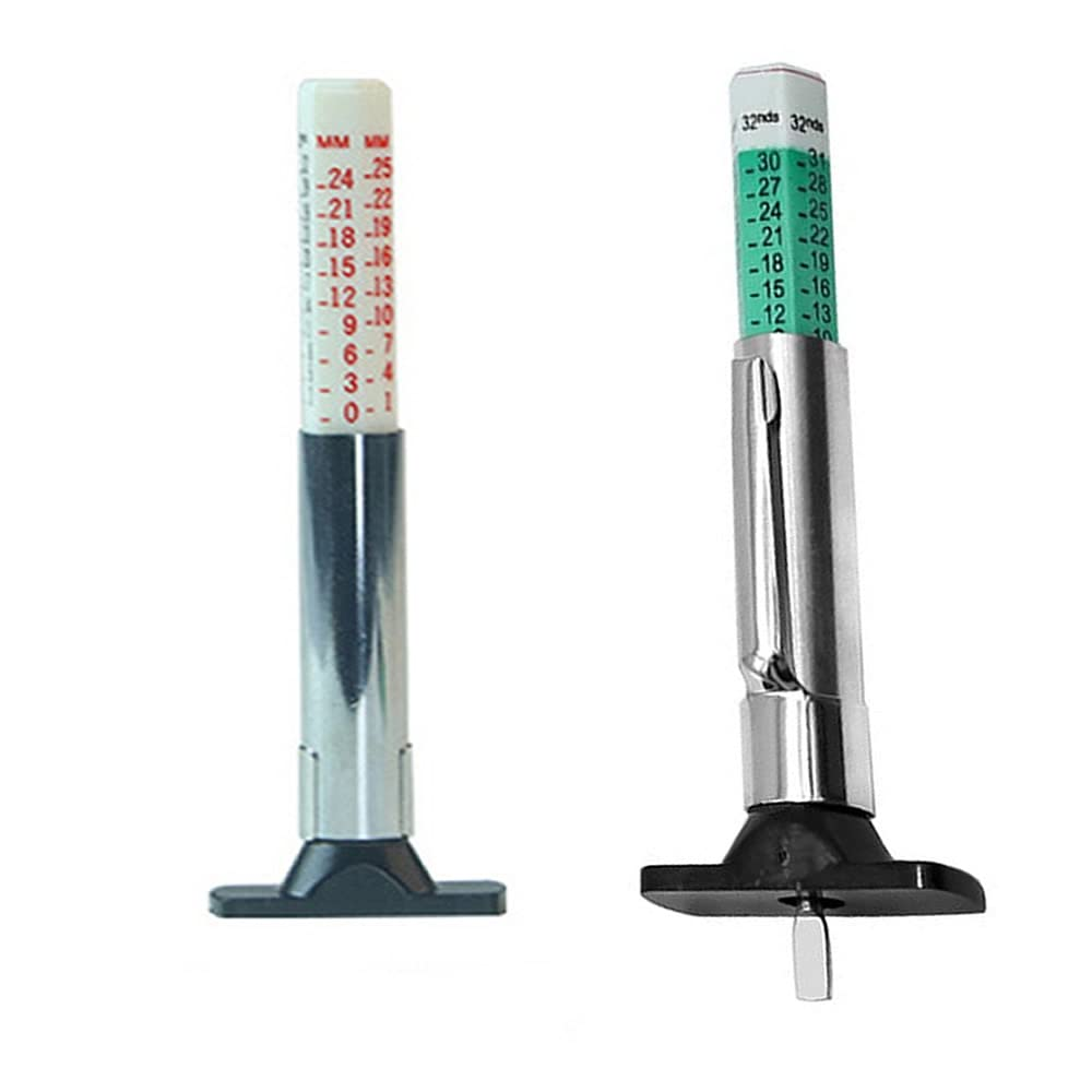 2 Pcs Tire Tread Depth Gauge, Two-Sided Smart Color Coded Tire Tread Depth Measurement Tool, Tire Wear Gauge in 32Nds image number 1