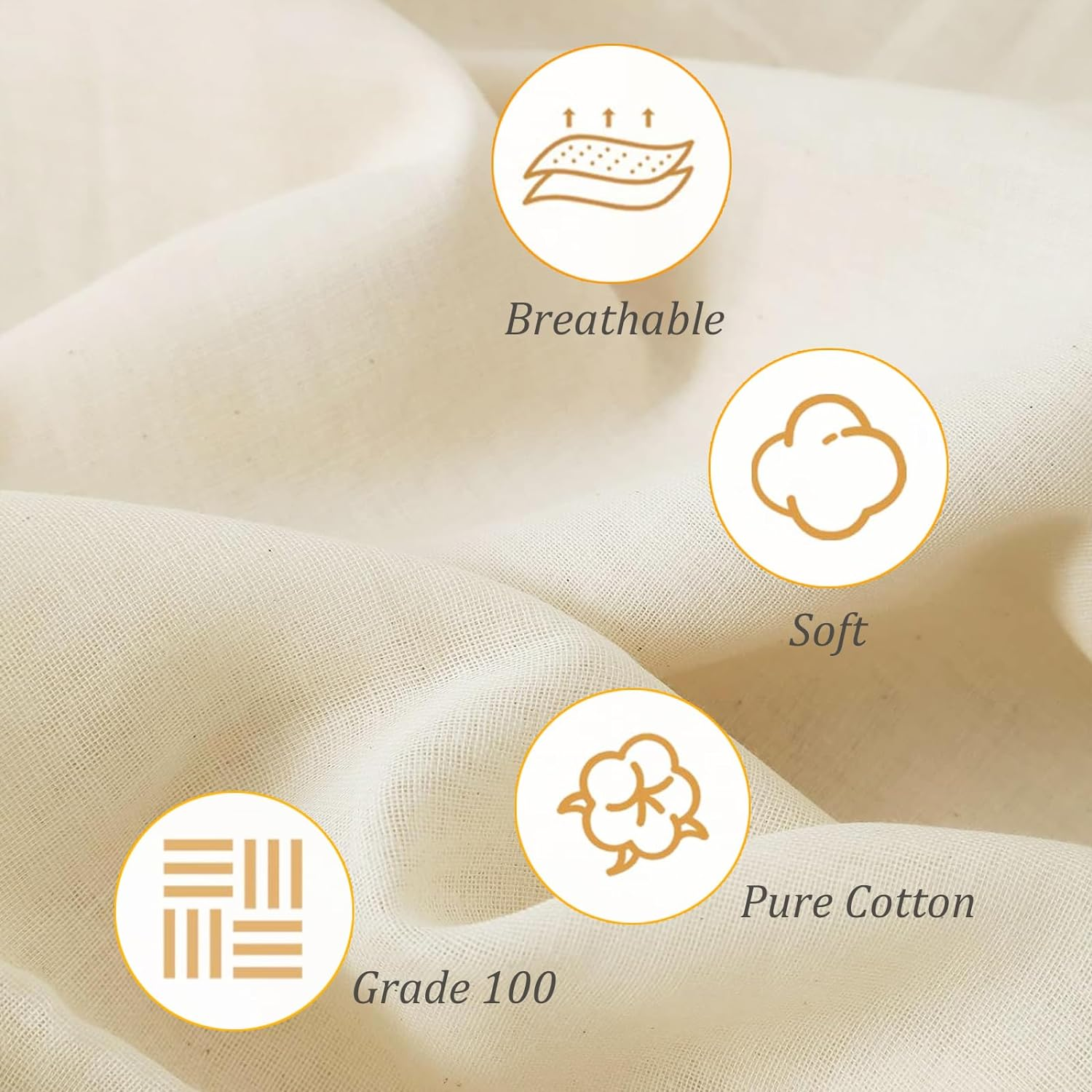 6Pcs Muslin Drawstring Bags,Natural Unbleached Cotton Straining Herbs Cheesecloth Bags,Reusable Cold Brew Coffee Cheese Cloths Strainer,Large Nut Milk Tea Juice Bag. image number 1