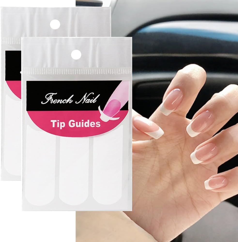 B 48PCS French Tip Nail Decoration Strip Sticker Stencil Guides Manicure Art DIY image number 2