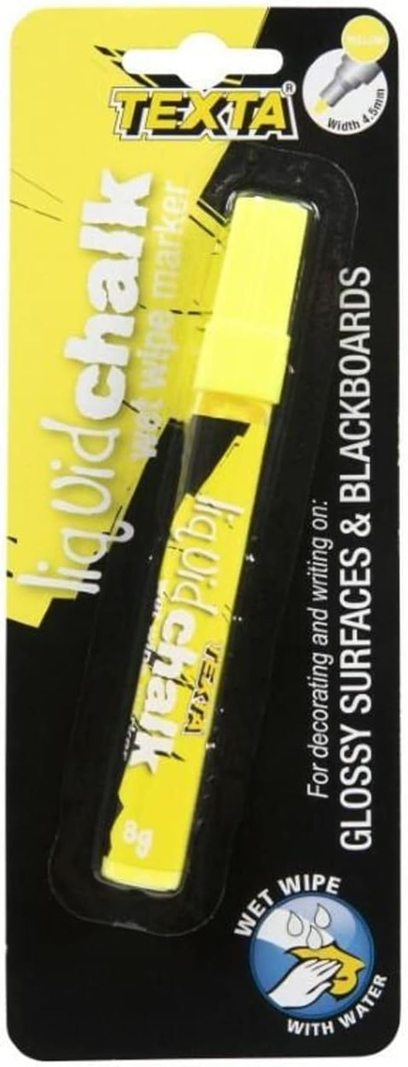 Texta Liquid Chalk Marker Bullet Wet Wipe Yellow image number 2
