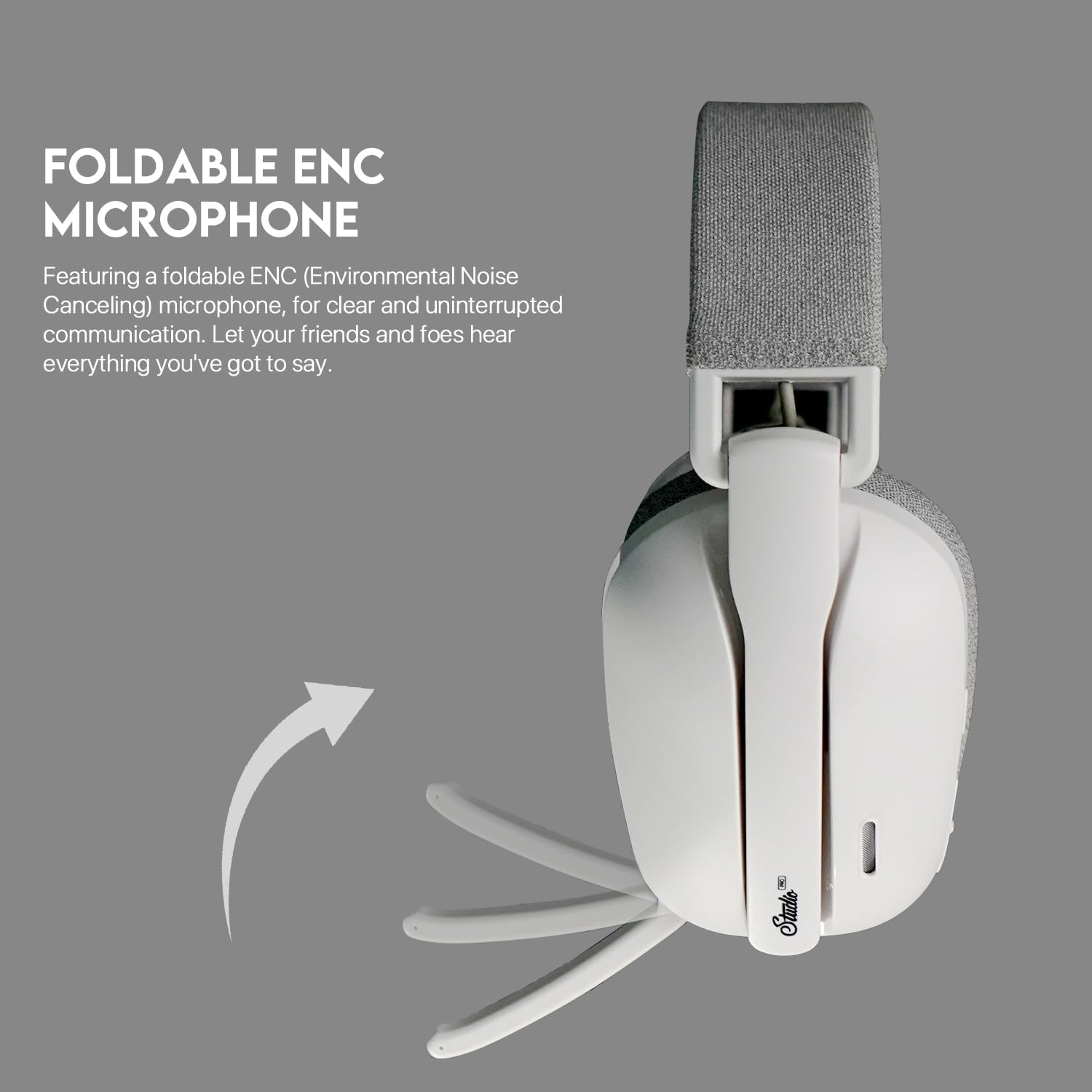 FANTECH WHG03P Wireless Gaming Headset, Quad-Mode with Combo USB-C/A 2-In-1 Dongle, 40H Battery, 7.1 Surround Sound, 180G, Foldable ENC Mic, for Pc/Ps5/Switch/Mobile(White) - Grey image number 4