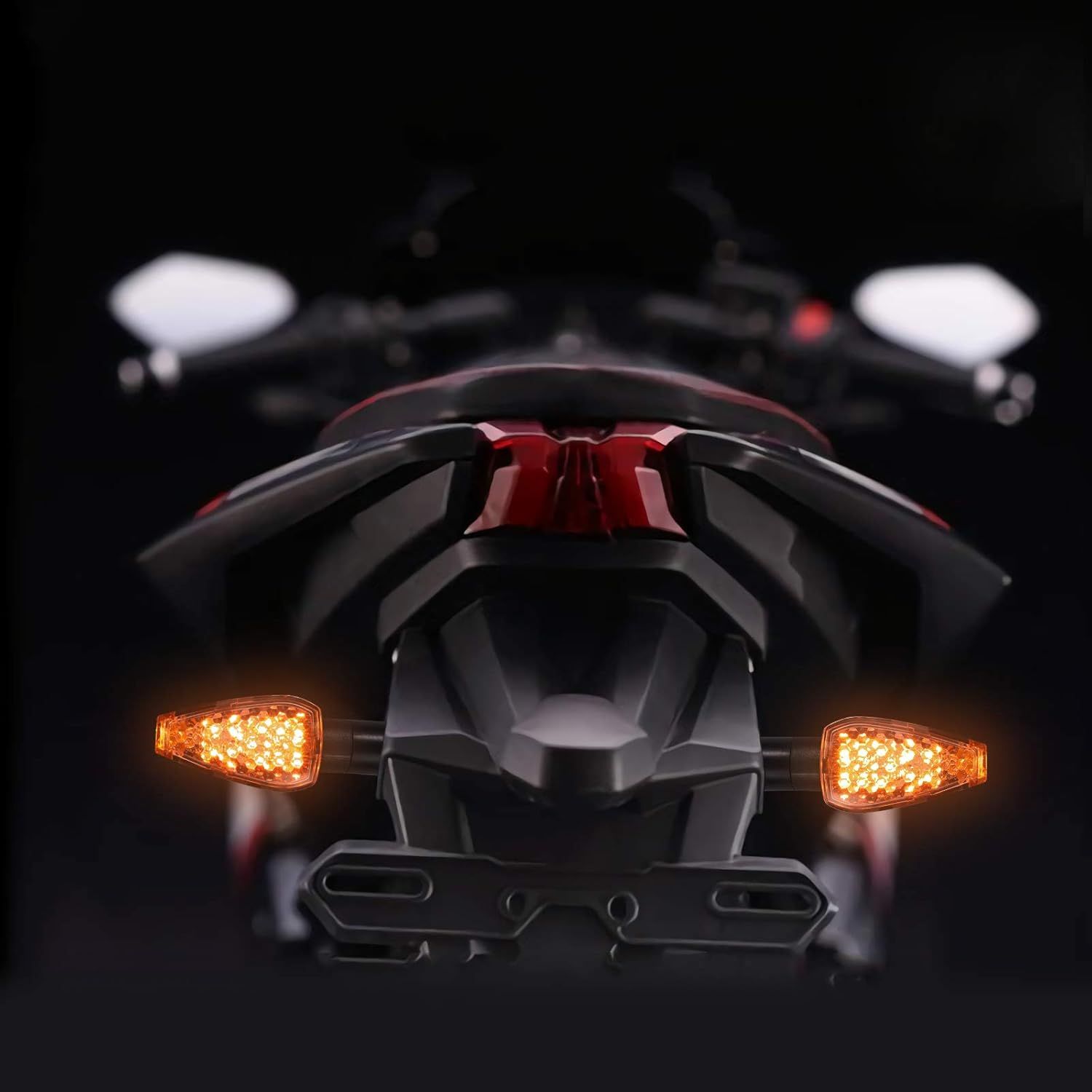 Justech 4Pcs 14Leds Motorcycle Turn Signals Indicator Amber Signal Light Waterproof E-Marked Turning Blinker Light for 12V Motorcycles Motorbikes image number 6