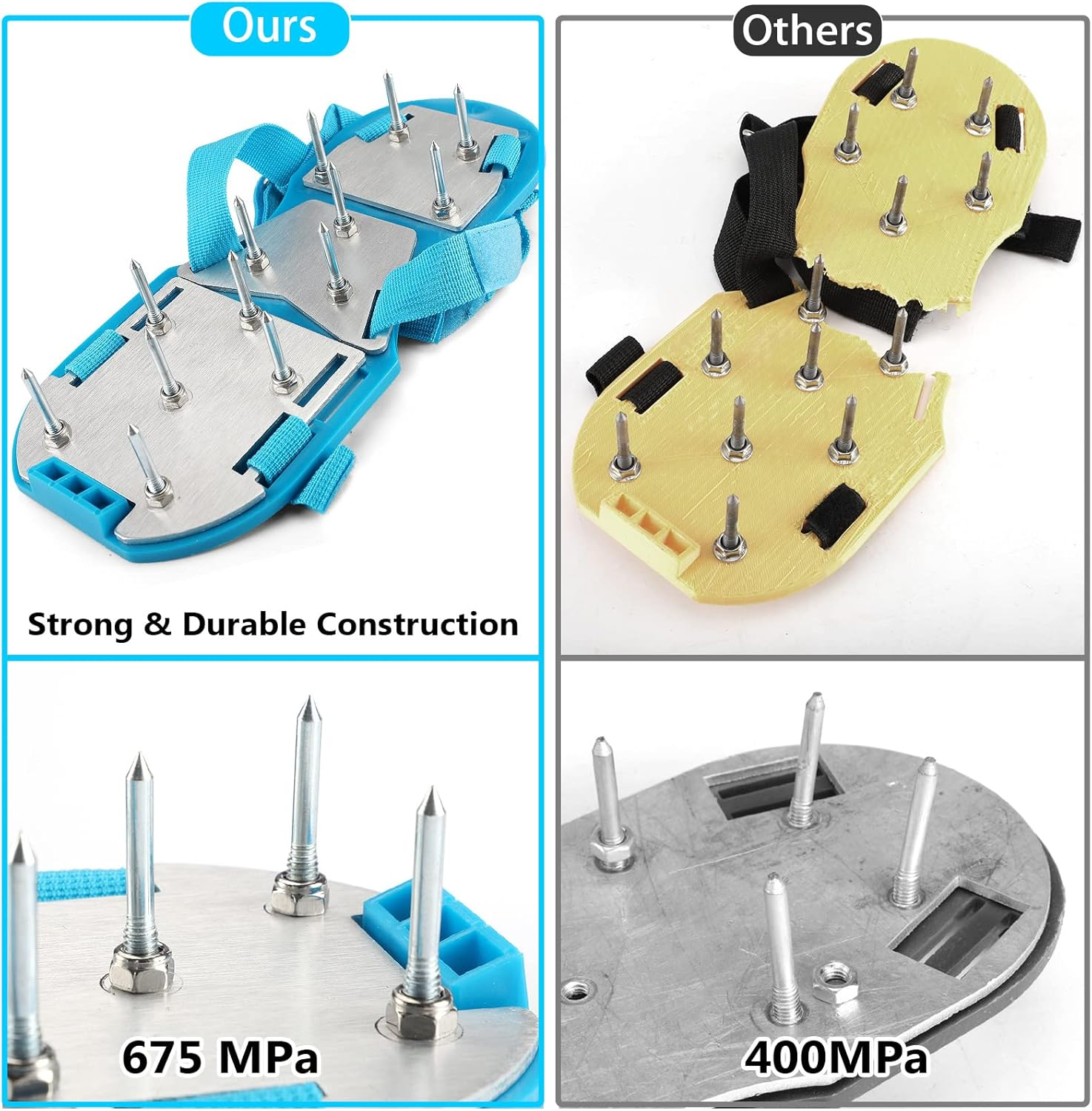 Opmeiro Lawn Aerator Shoes - Fully Assembled Soil Aeration Shoe Pair - Yard Aerator Tool for Aerating Patio Garden Grass Lawn image number 4