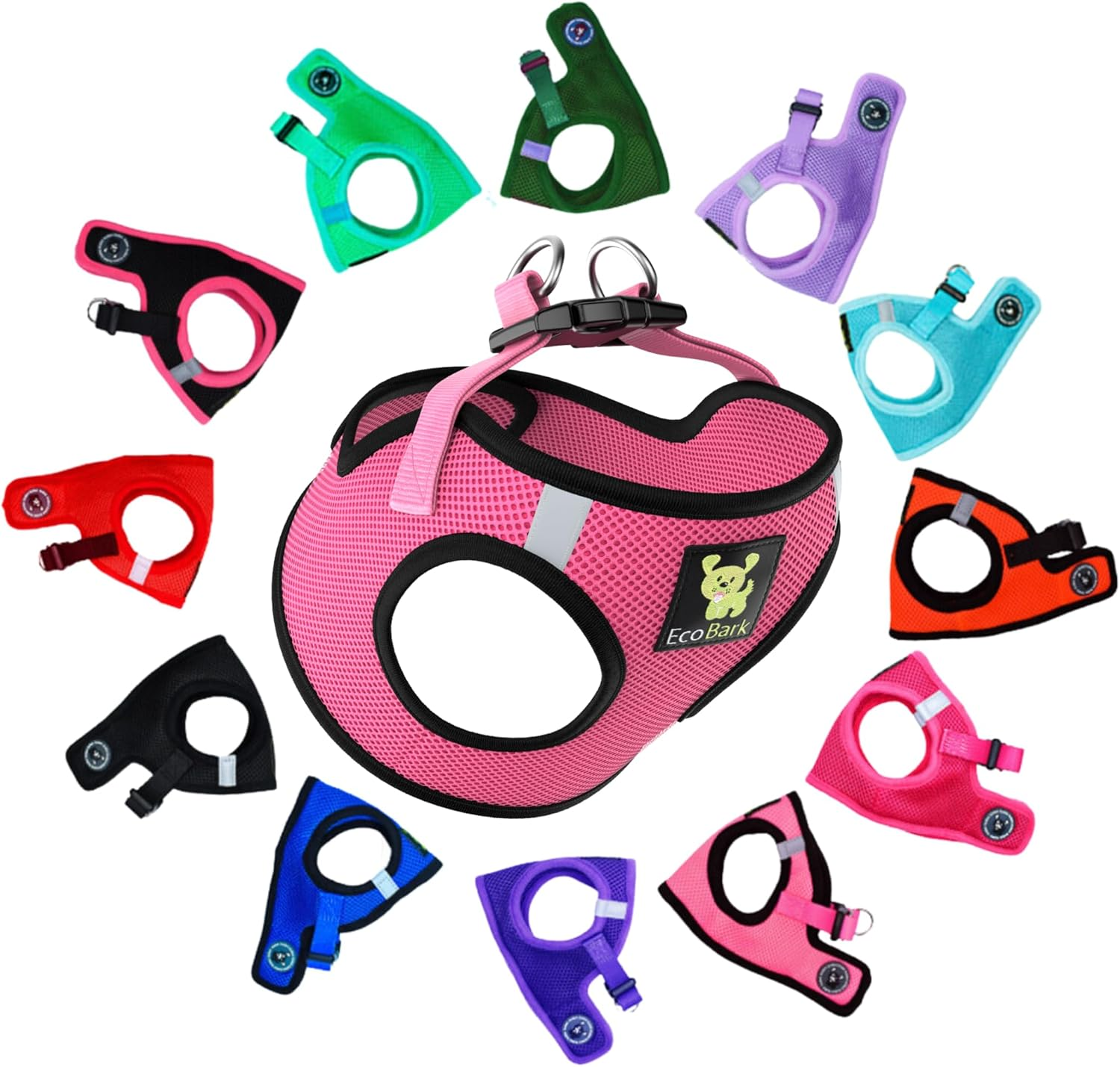 Ecobark Dog Harness - Teacup Dog Harness for XXXS, XXS, XS and Small Dogs - Step in Mesh No Pull Mini Body Vest Halter - Puppy Harness - Toy Breed Dog Harness Vest under 5 Pounds Lbs (XXXS, Lavender)