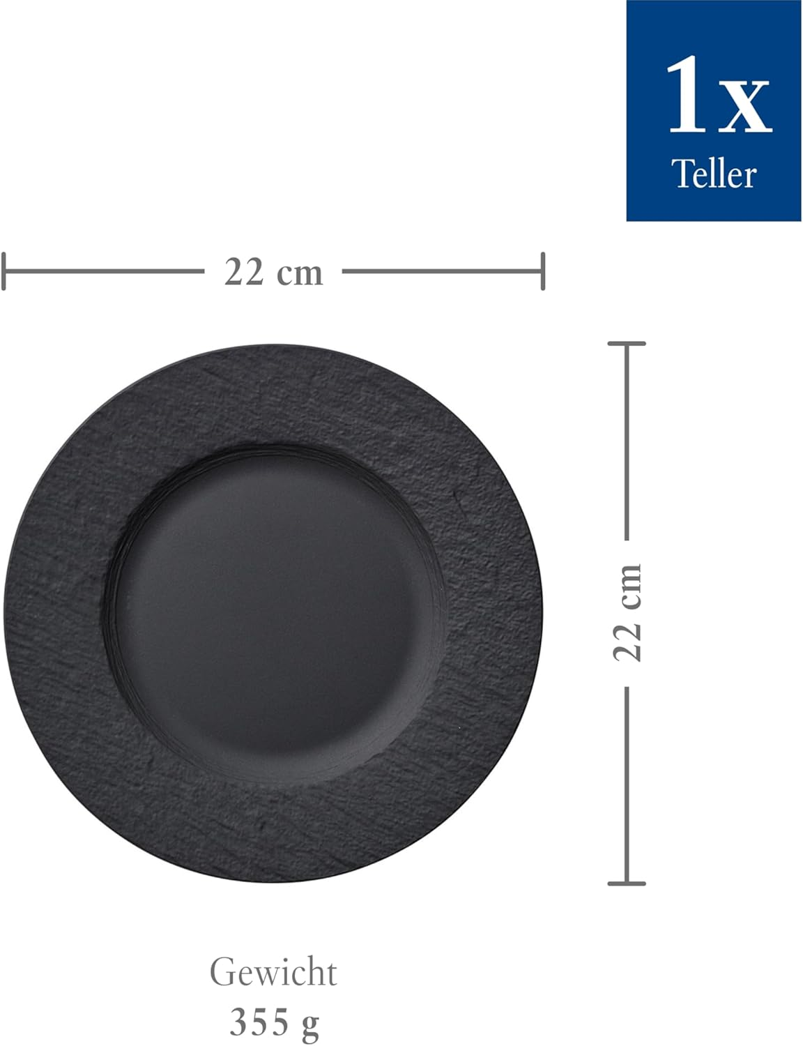 Villeroy & Boch - Manufacture Rock Breakfast Plate, Premium Porcelain, Black