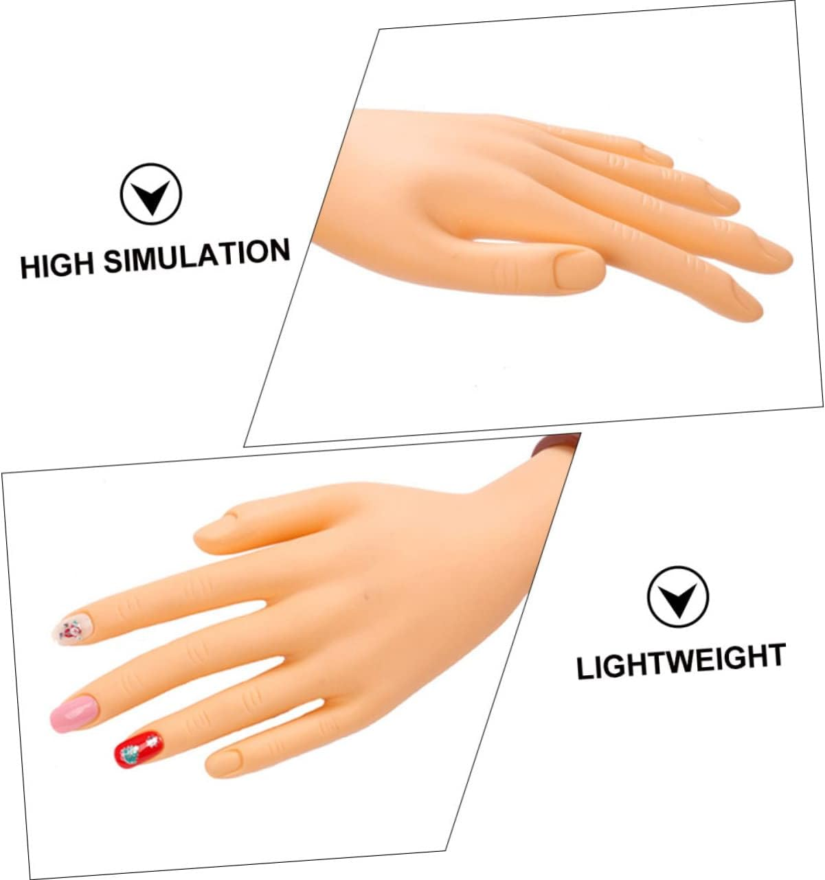 ADOCARN Flexible Manicure Model Simulated Hand Fake Nails Nail Art Wear Portable Hand