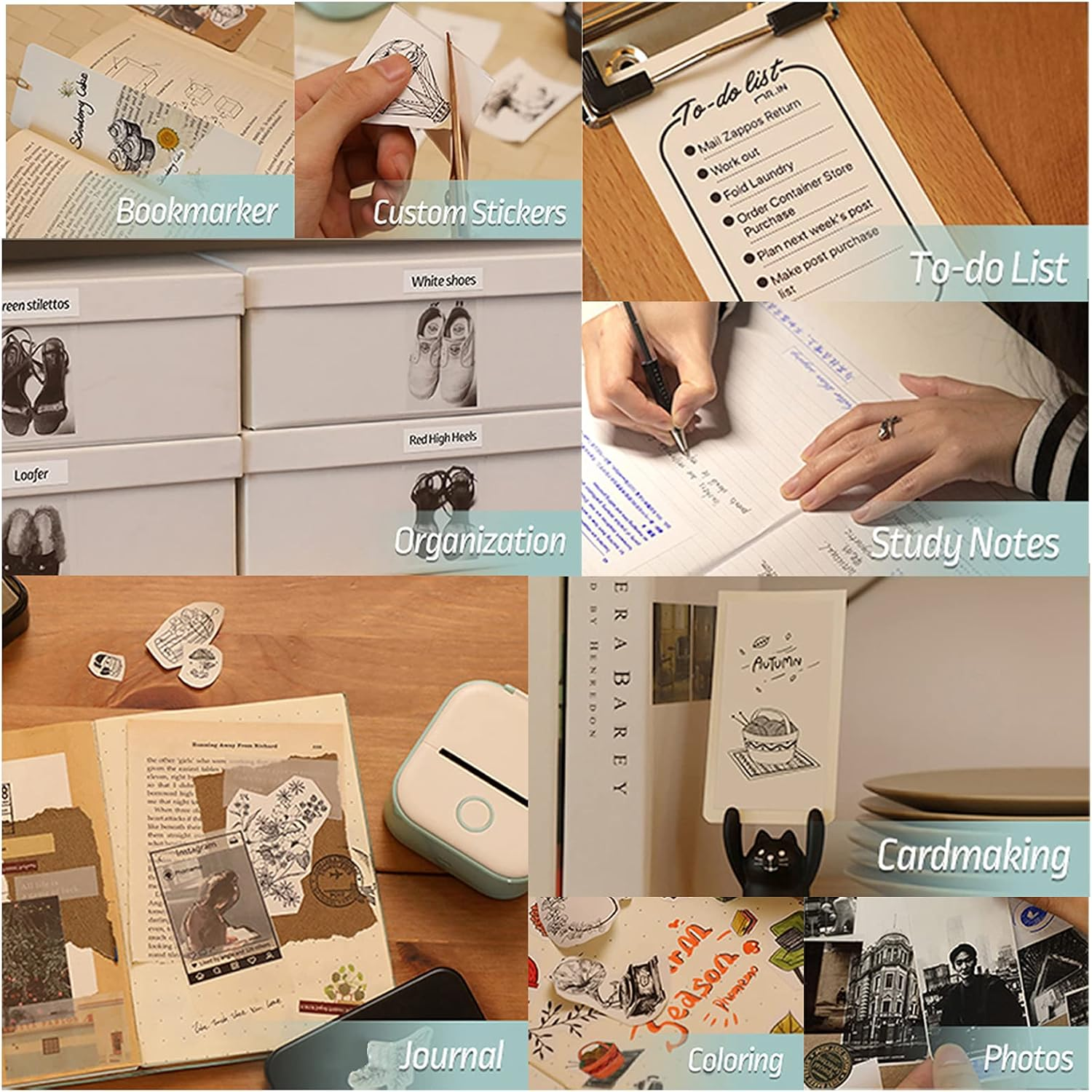 Memoking T02/M02X/M02L White Thermal Paper-10-Year Sticky 50Mmx3.5M for Journal Photo Texts Study Notes and More, 3 Rolls