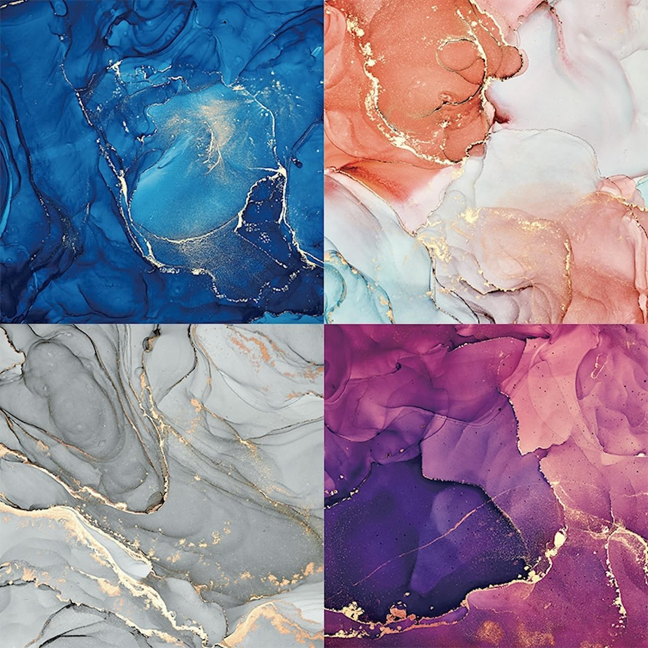 DESEACO Marbled Scrapbook Paper Pad 6X6, Watercolored Single-Sided Decopodge Paper,Colorful Cardstock Paper Scrapbooking DIY Decorative Background Cardmaking Supplies, Junk Journal Craft Paper-24Pcs - 6X6 Bee  Flower image number 7