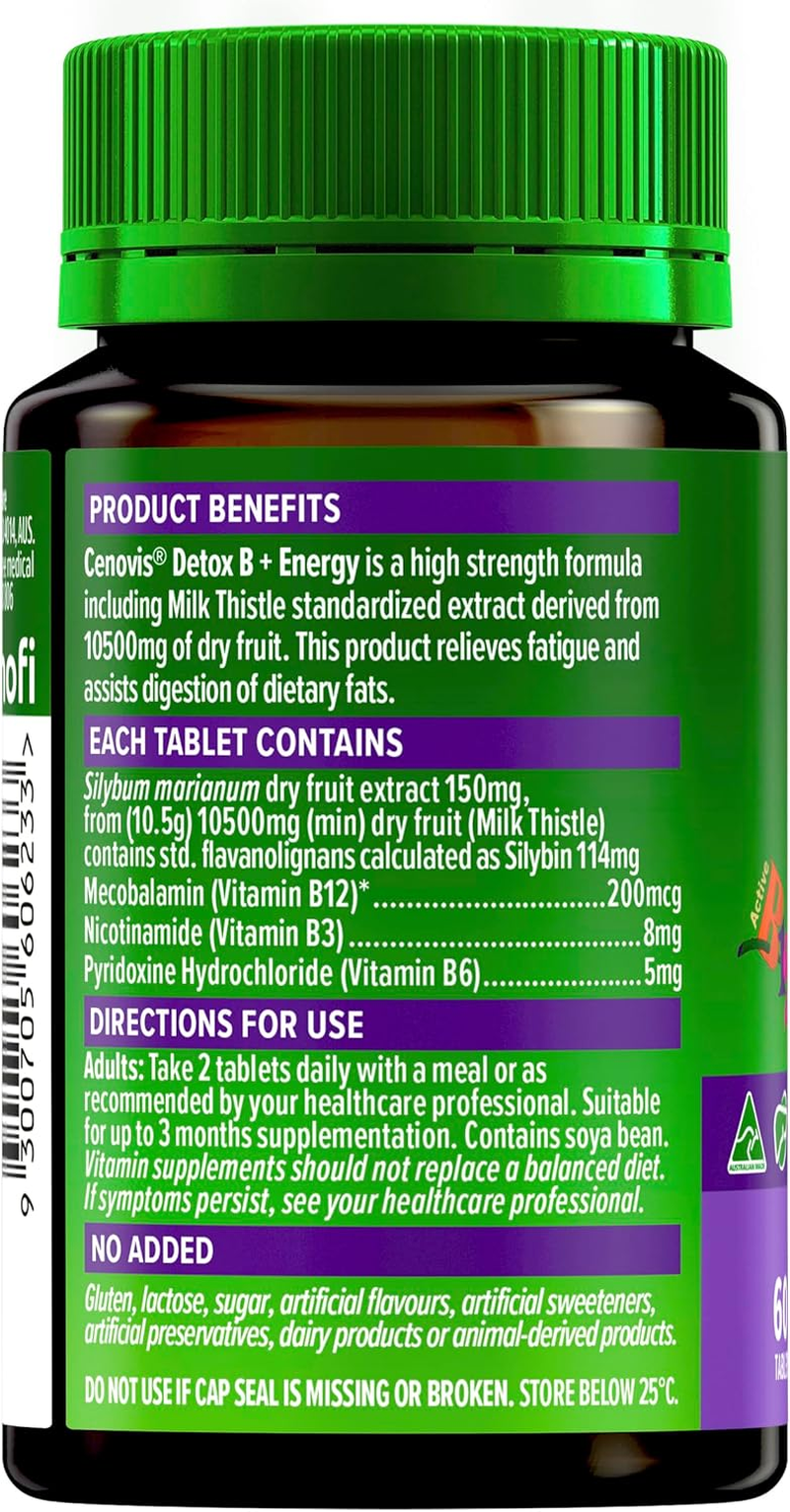Cenovis Detox Vitamin B + Energy 60 Tablets image number 5