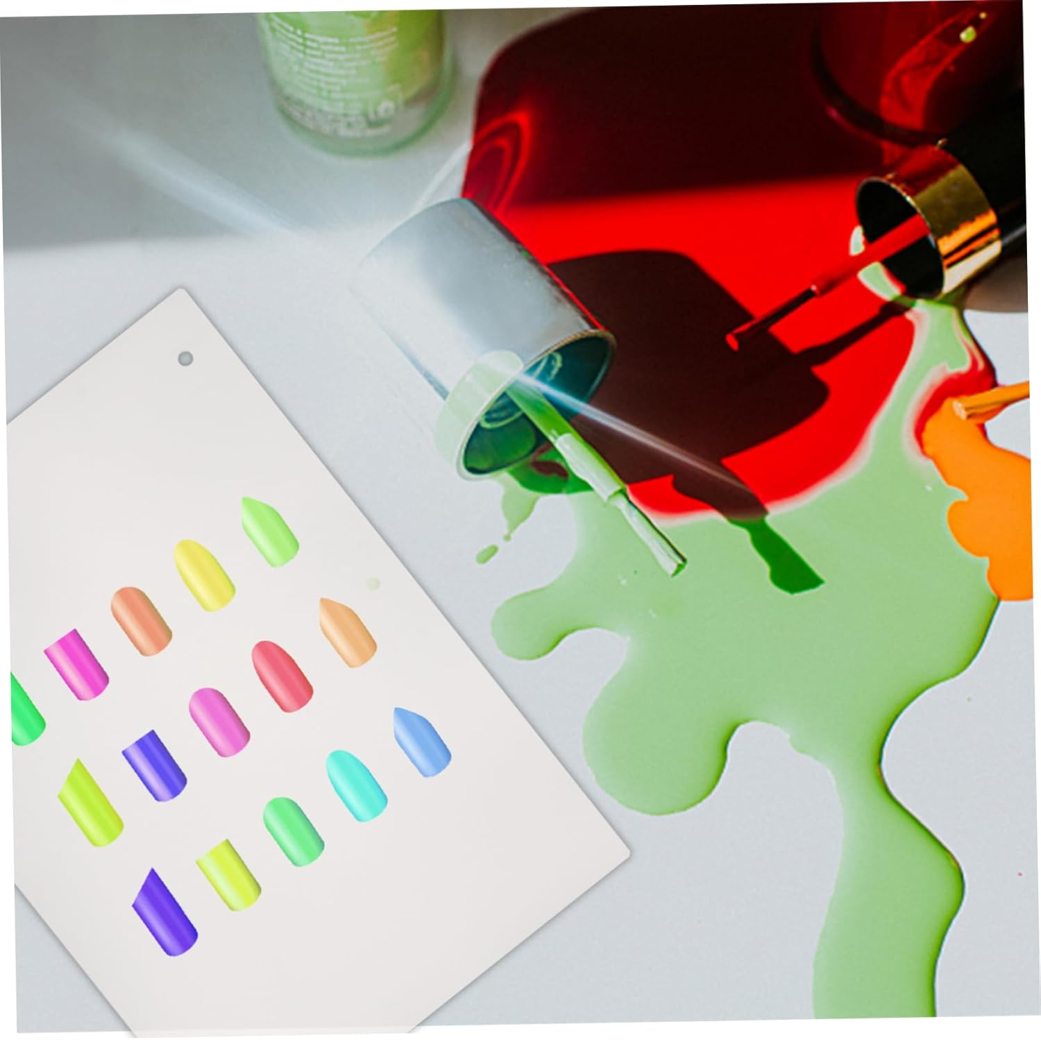 TOVINANNA 2Pcs Nail Design Training Tools Acrylic Nail Art Display Board Holder for Salon Personal Use image number 2