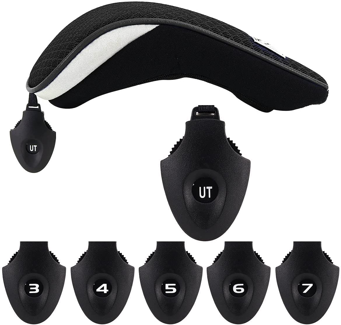Big Teeth Golf Hybrid Head Covers Set Headcovers Utility UT Club Protector Meshy with Interchangeable Number Tag (2 Pcs) image number 4
