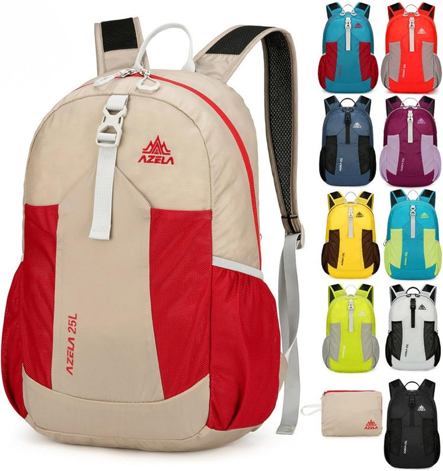 25L Lightweight Packable Backpack Travel Hiking Waterproof Daypack Foldable Backpack for Men Women - Green image number 7