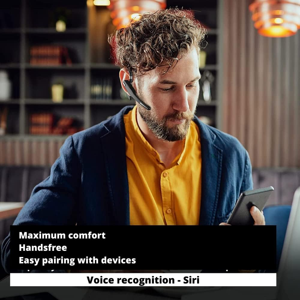 NK Wireless Bluetooth 5.0 Headphones + Charging Box 450 Mah - Headphones with Hands-Free Calling, Microphone, Clear Voice Technology, 100 Mah Battery, Ultra Light Weight - Iphone and Android