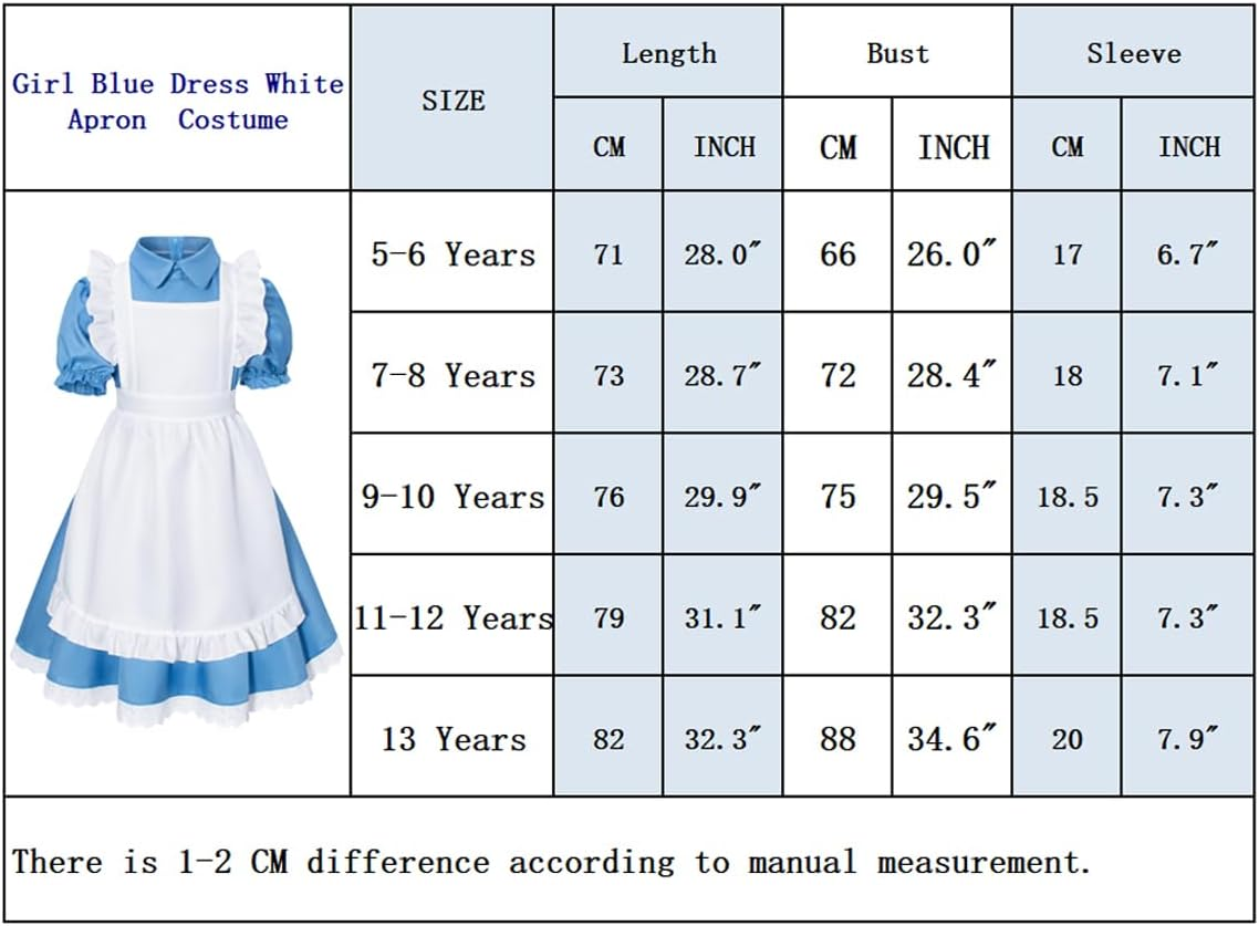 Irtysh Girl Blue Dress White Apron Halloween Cosplay Costume with Bow Hair Band Stockings Set image number 2