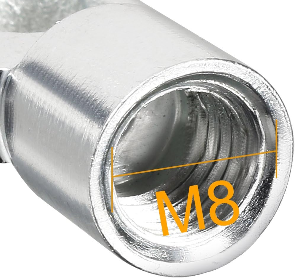 Uxcell Gas Spring End Fitting M8 Female Thread 8Mm Hole Dia A3 Steel Silver Tone 2Pcs image number 3