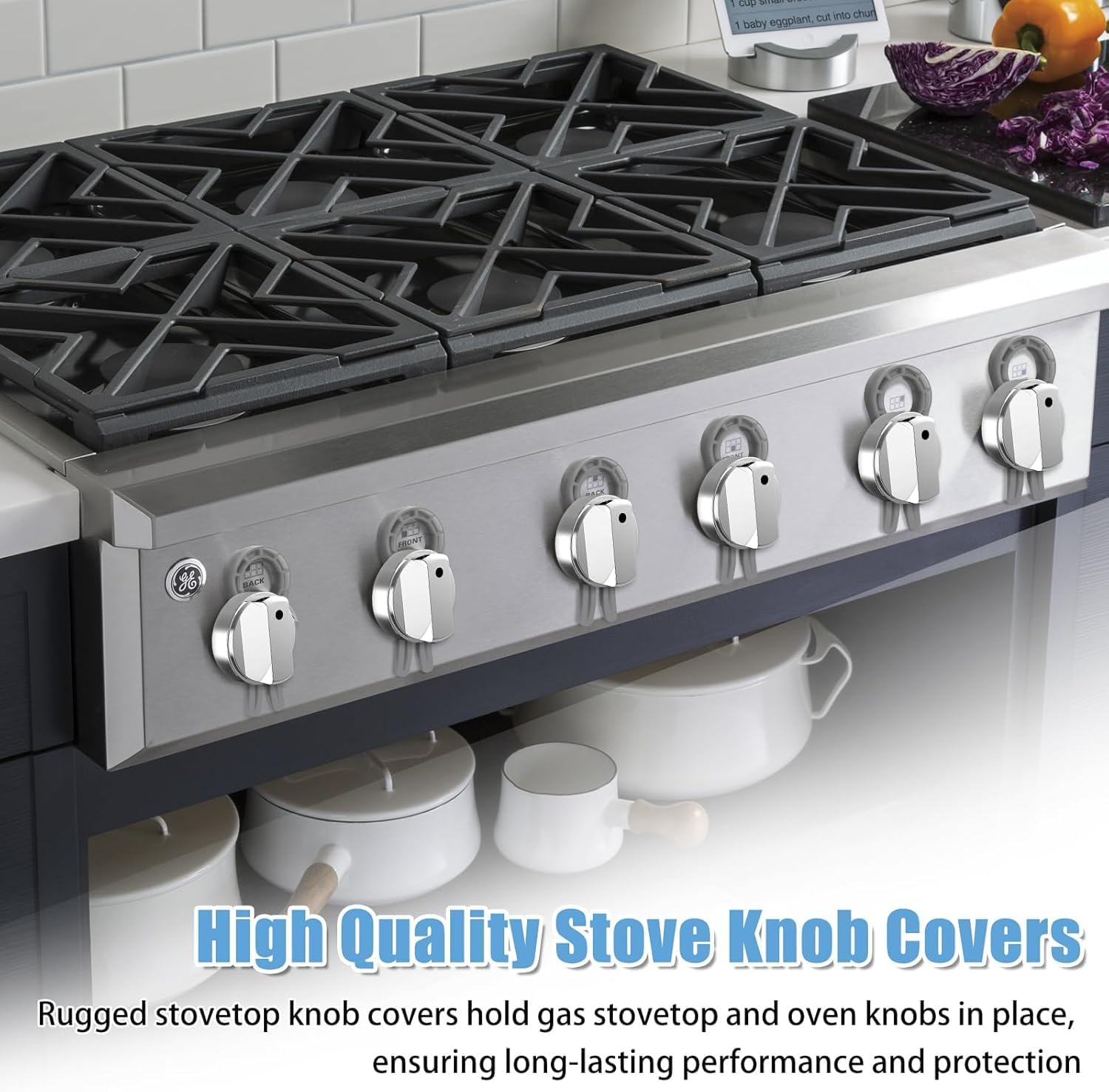 Shuoteng Stove Knob Safety Locks, 6 Pack Plastic Baby Proof Stove Knob Gas Stove Knob Lock Clips, Gas Stove Knob Lock Child Proofing Oven Knob, Child Safety Cover for Gas Oven Knobs image number 2