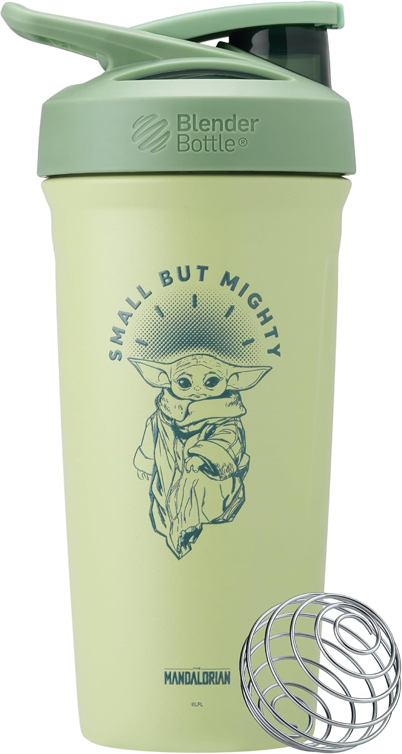 Blenderbottle Star Wars Strada Shaker Cup Insulated Stainless Steel Water Bottle with Wire Whisk, 24-Ounce, Small but Mighty image number 6