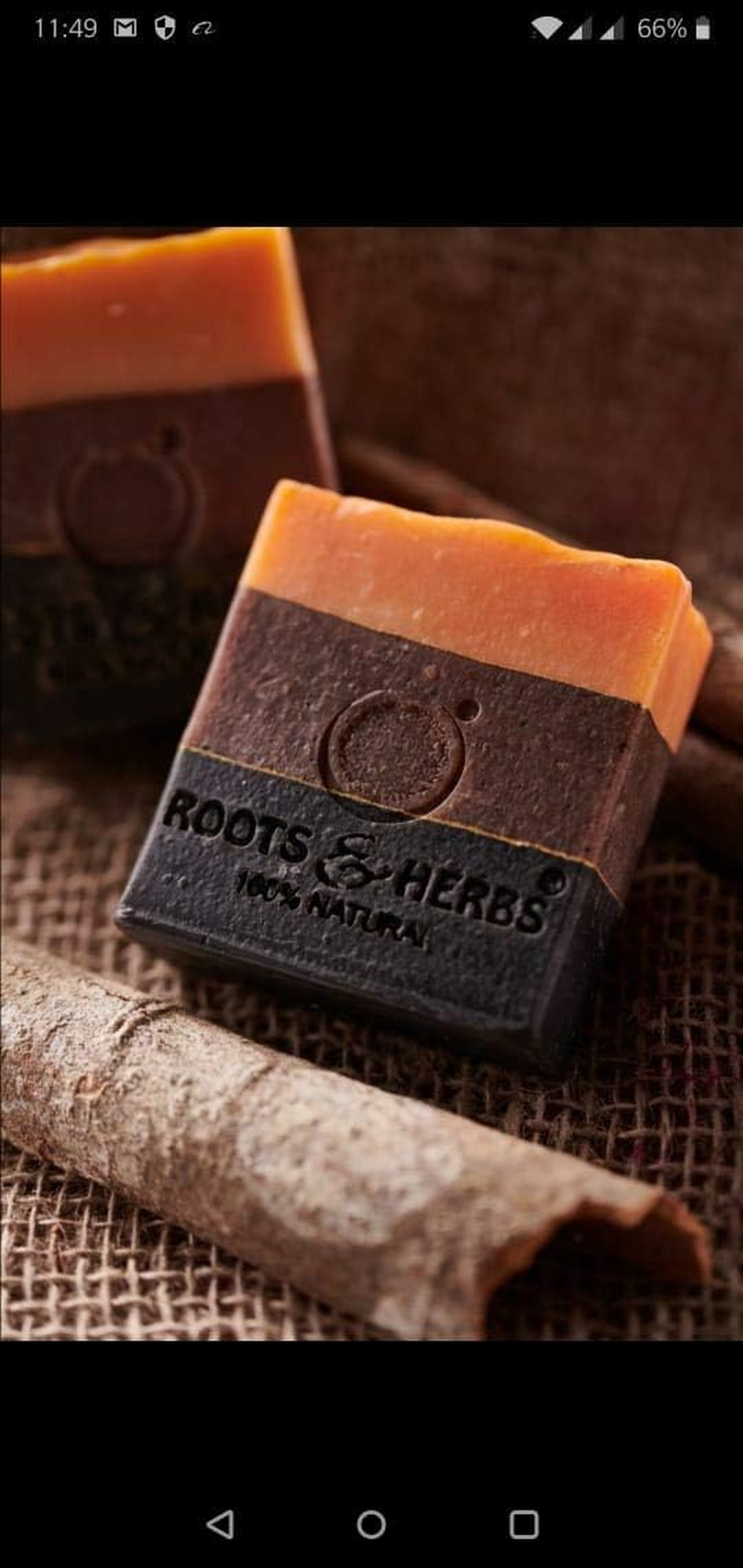 ROOTS and HERBS Ayurvedic Bar Soap Natural Treatment 100% Vegan No Paraben No Sls No Sulphate Luscious Murumuru Butter, Cinnamon and Blood Orange (Cold Process Gourmet Cleansing Body) Soap image number 2