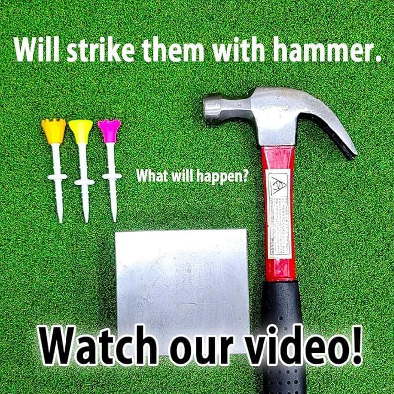 Upgraded Premium Big Head (Silicone) Golf Tees 3-1/4 - Adjustable Height - Consistent Easy Tee up - Tee off Durable - Golf Tee Hanger - 1 Pack image number 2