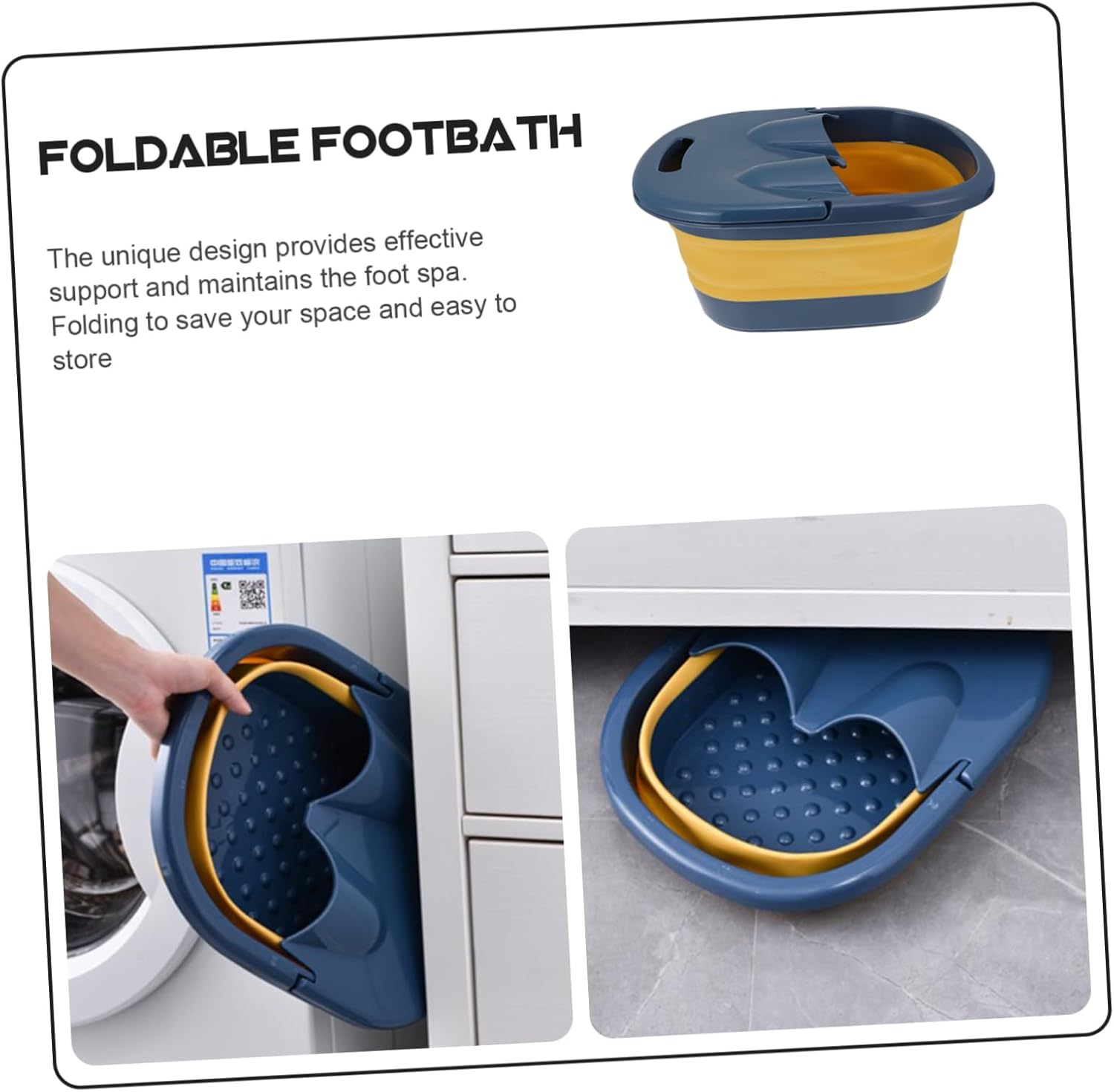 Beatifufu 1Pc Foot Soak Basin Portable Foot Massage Tub for Home Use Temperature Lock Baffle for Relaxation and Fatigue Relief image number 1