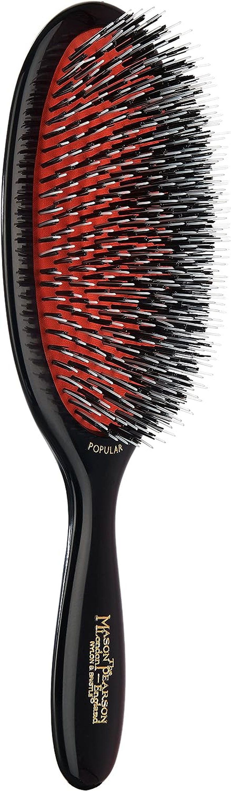 Mason Pearson Large Popular Bristle & Nylon Brush - # BN1 Dark Ruby by Mason Pearson for Unisex - 2 Pc Hair Brush & Cleaning Brush, 2 Count image number 5